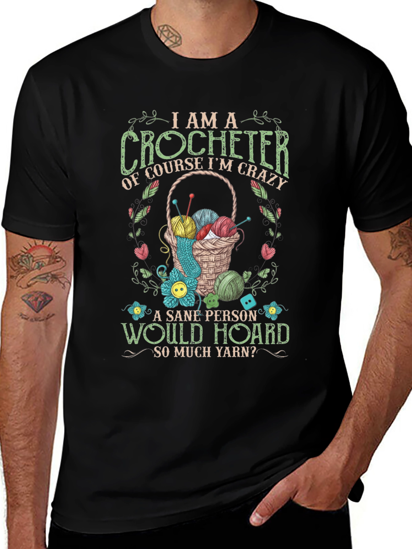 I Am A Crocheter T-Shirt: Crazy Yarn Lover Tee
