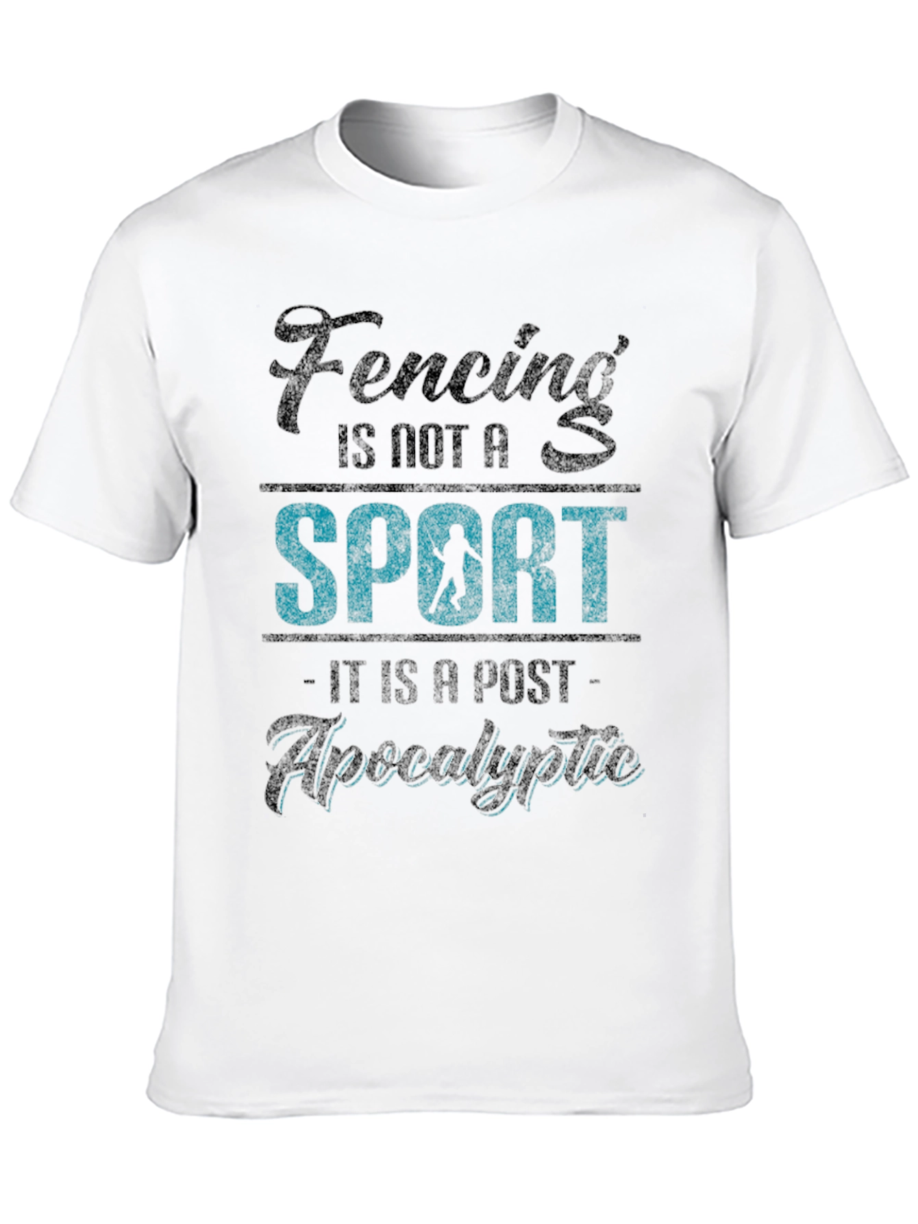 Fencing Post-Apocalyptic Black Graphic T-Shirt