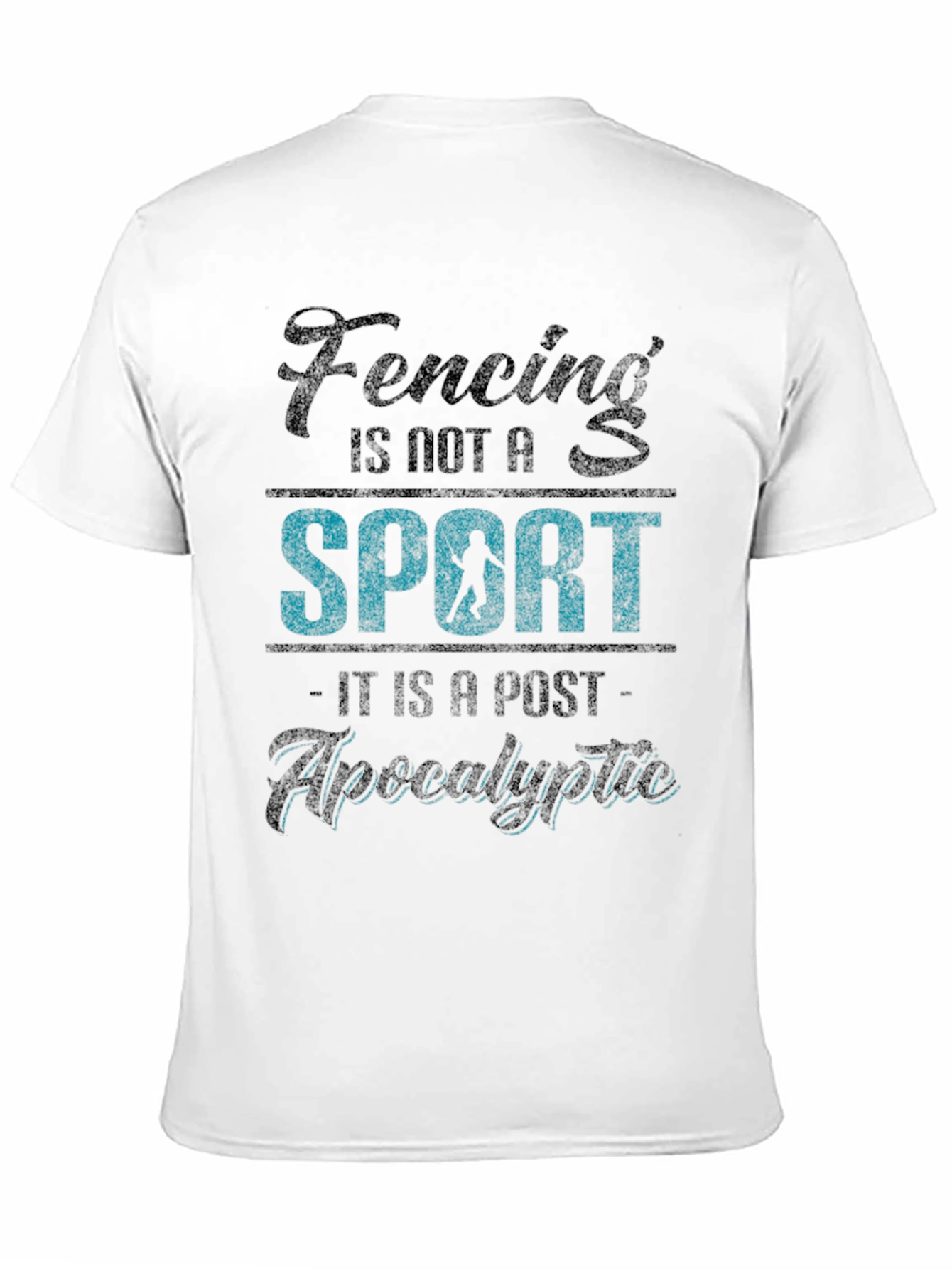 Fencing Post-Apocalyptic Black Graphic T-Shirt