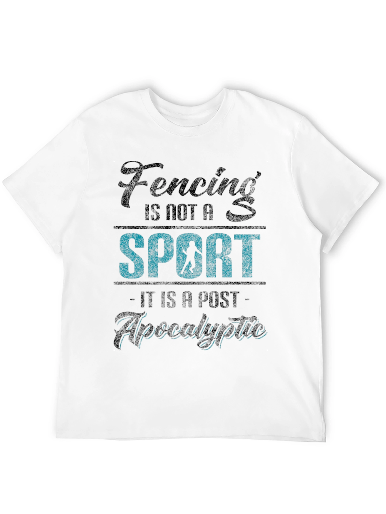 Fencing Post-Apocalyptic Black Graphic T-Shirt