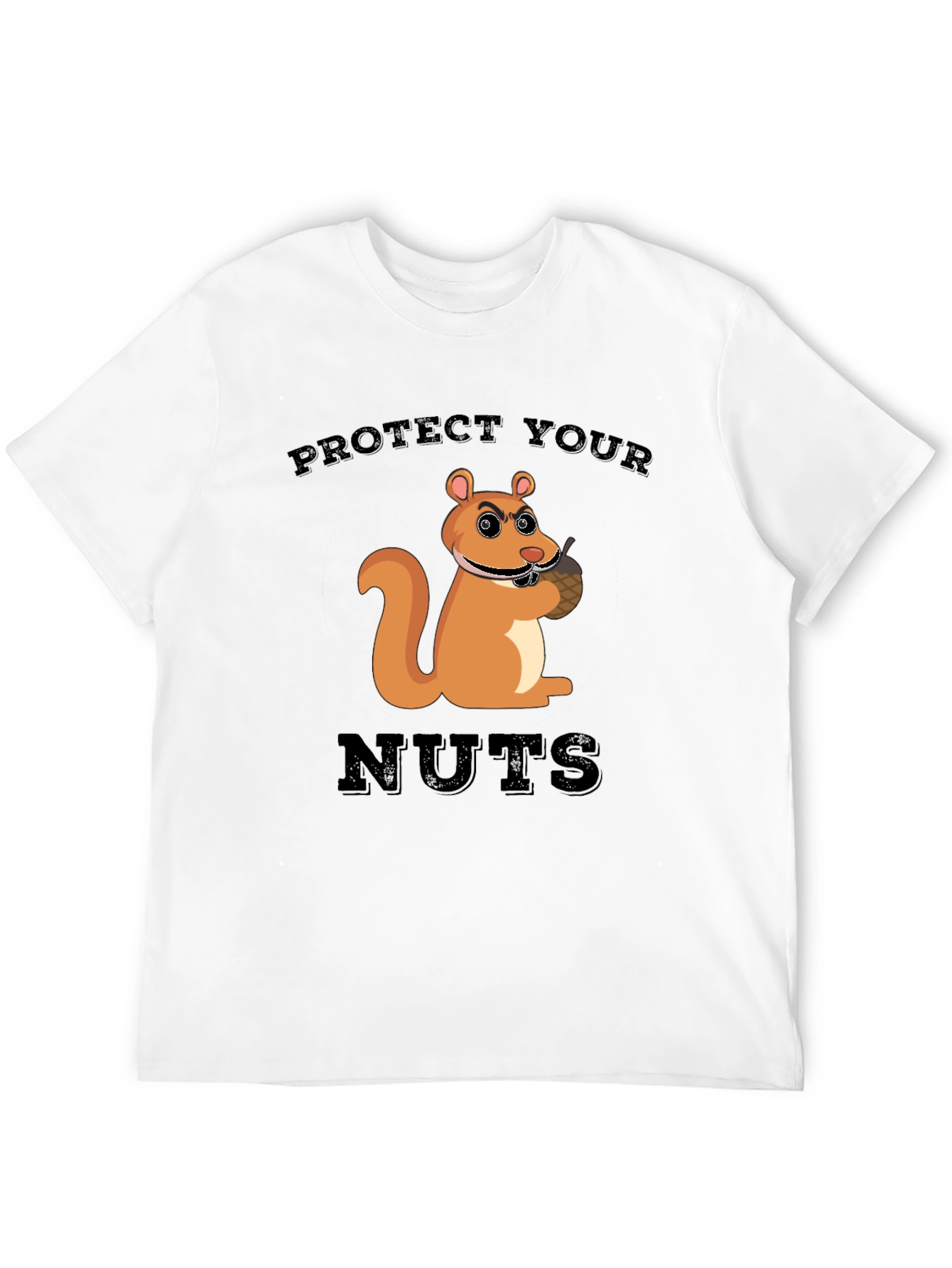 Protect Your Nuts Squirrel Graphic Tee - Black Cotton