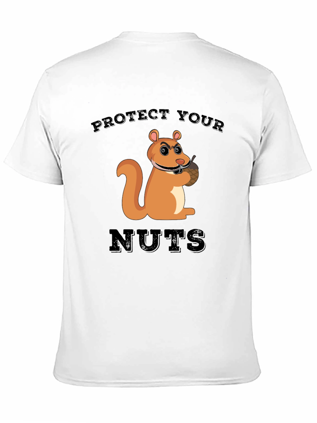 Protect Your Nuts Squirrel Graphic Tee - Black Cotton