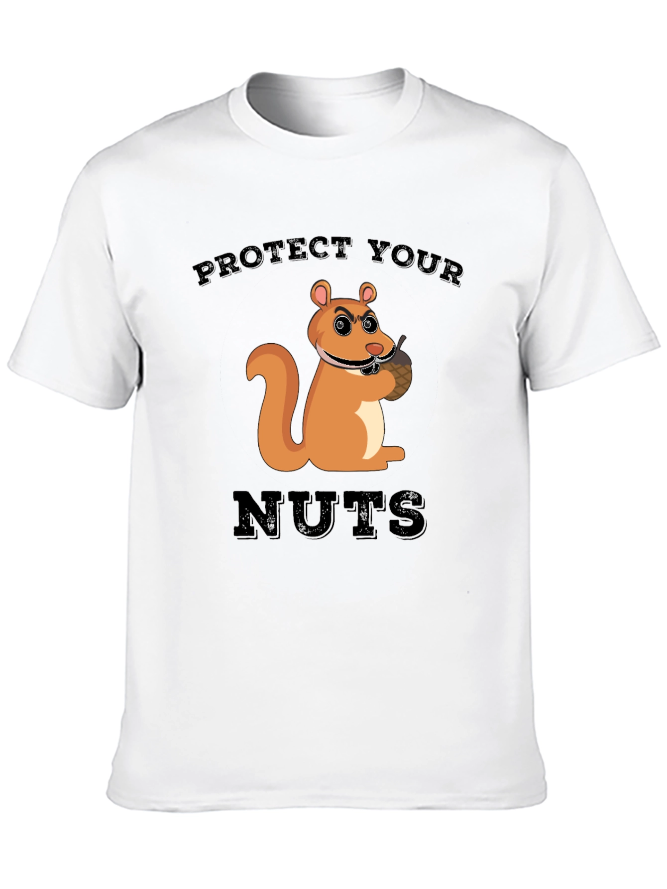 Protect Your Nuts Squirrel Graphic Tee - Black Cotton