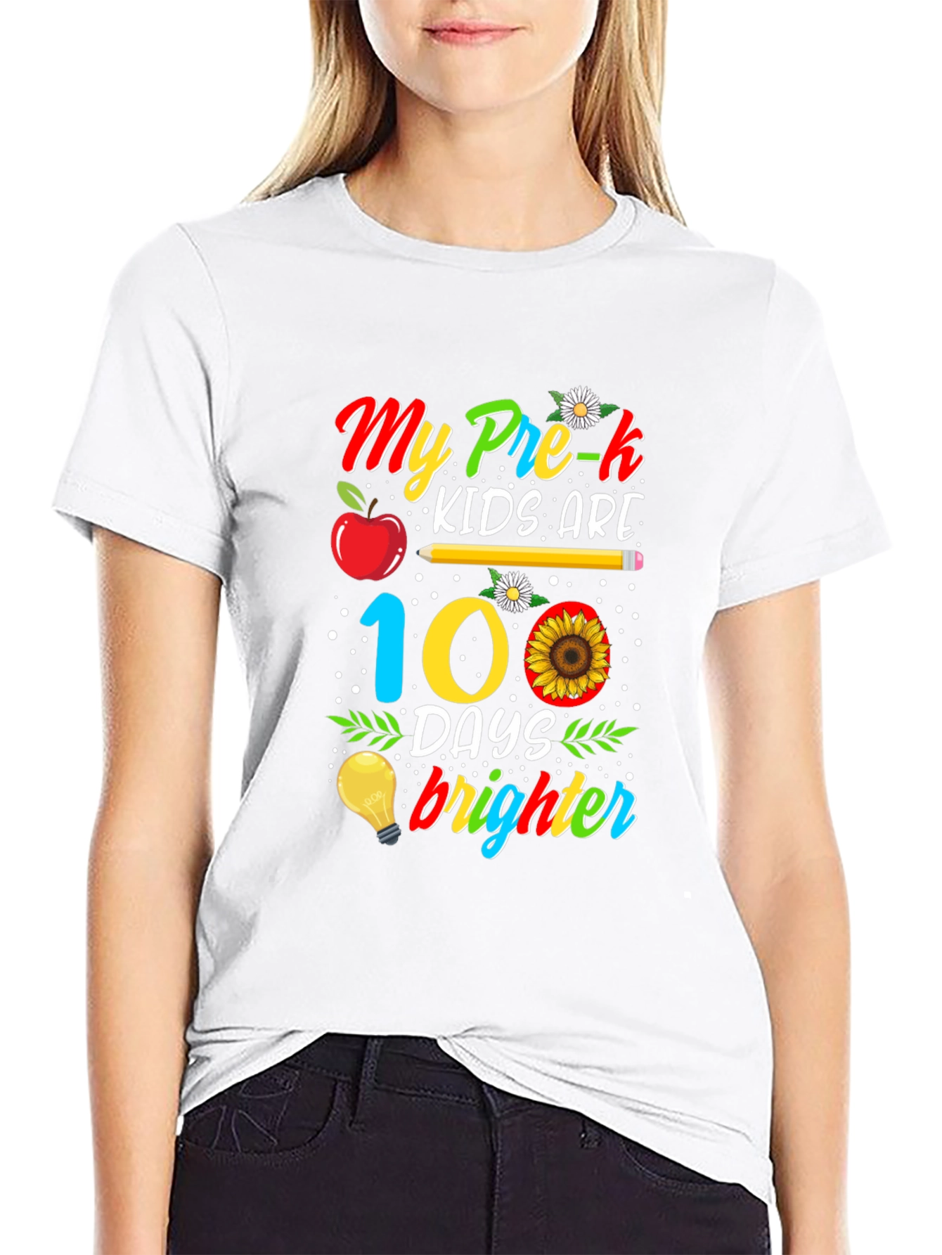 Pre-K 100 Days Brighter T-Shirt