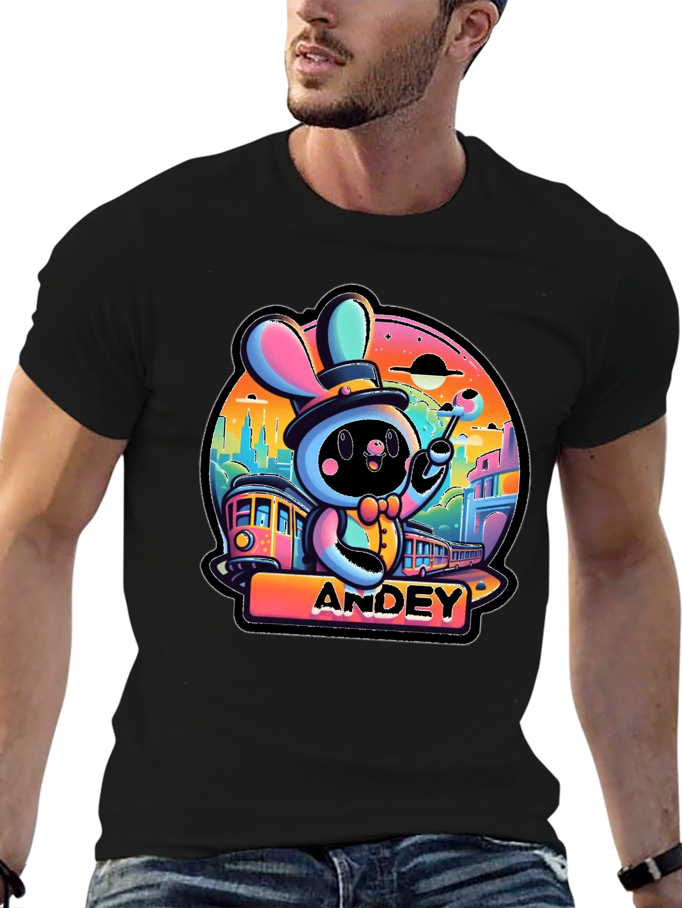 Cartoon Rabbit Graphic Tee