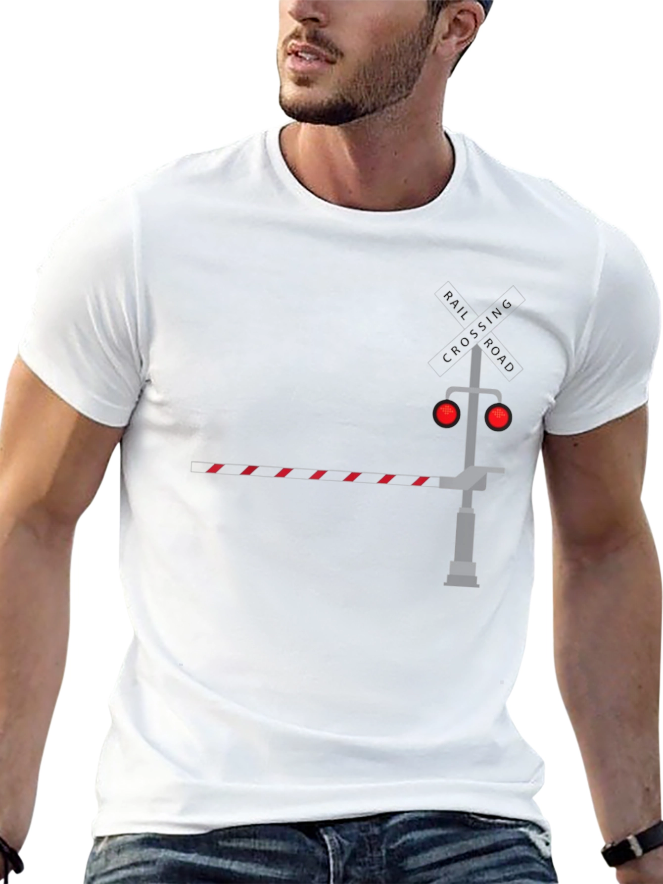 Railroad Crossing Graphic Tee - Black