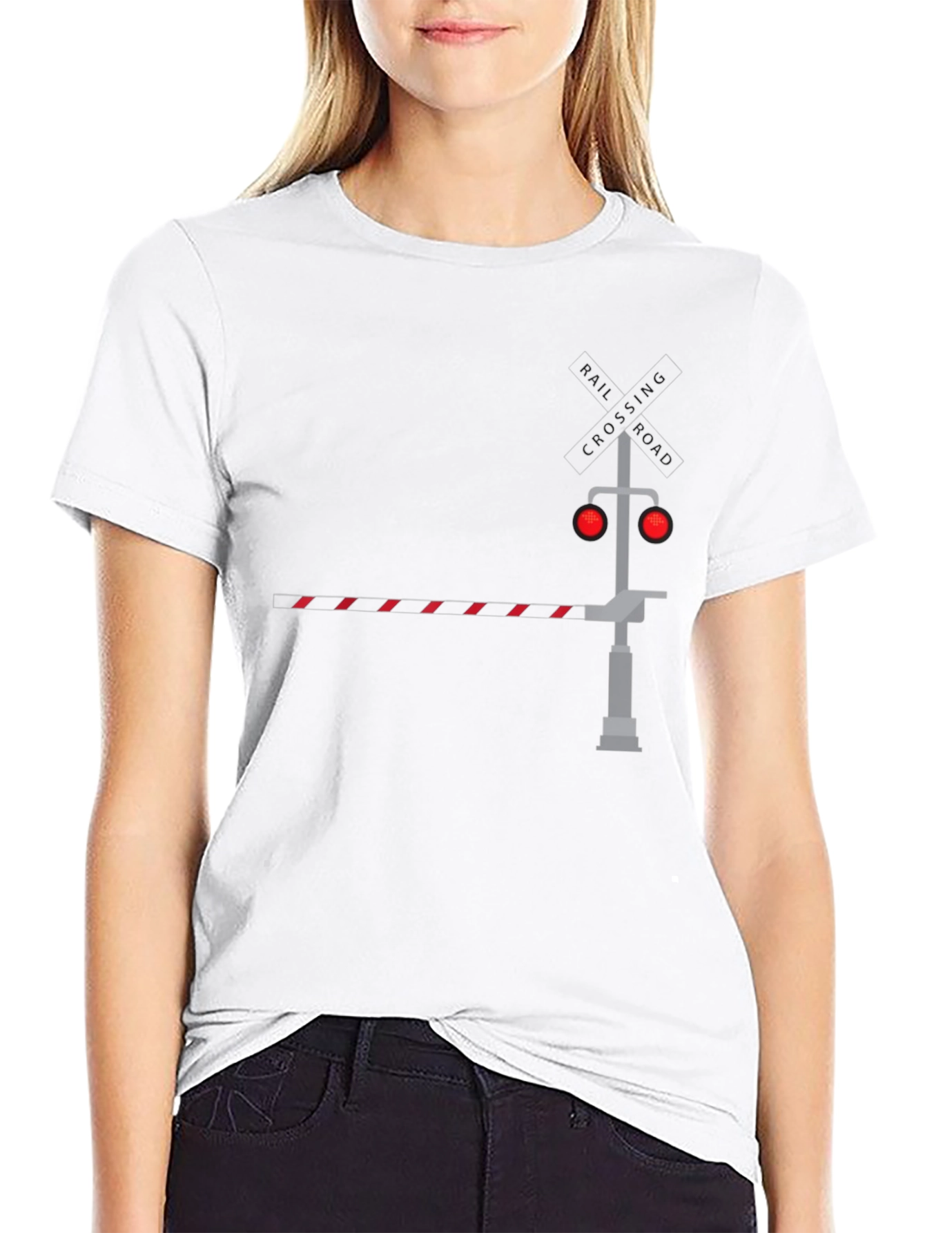 Railroad Crossing Graphic Tee - Black