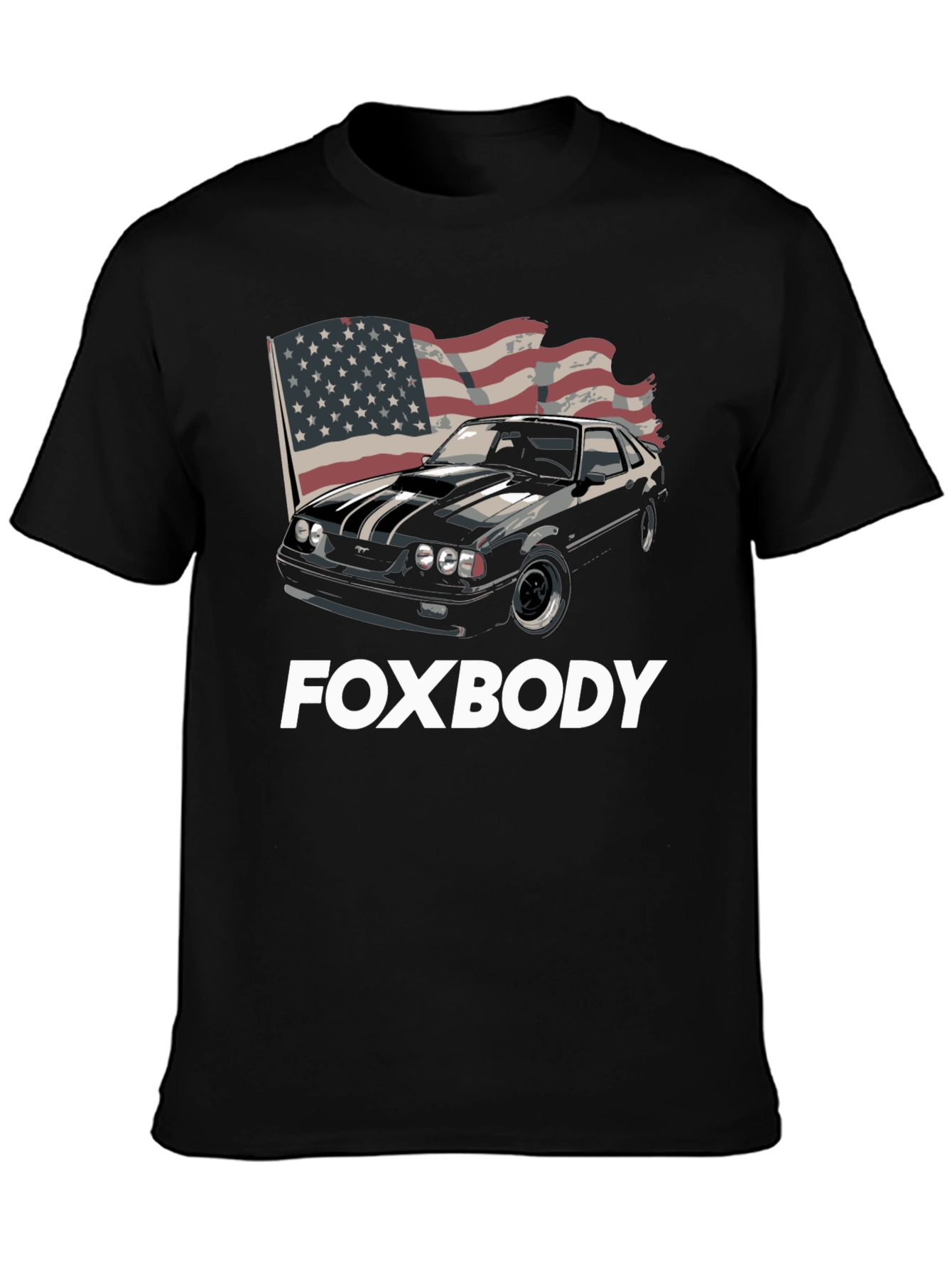 Foxbody Mustang American Flag Graphic T-Shirt