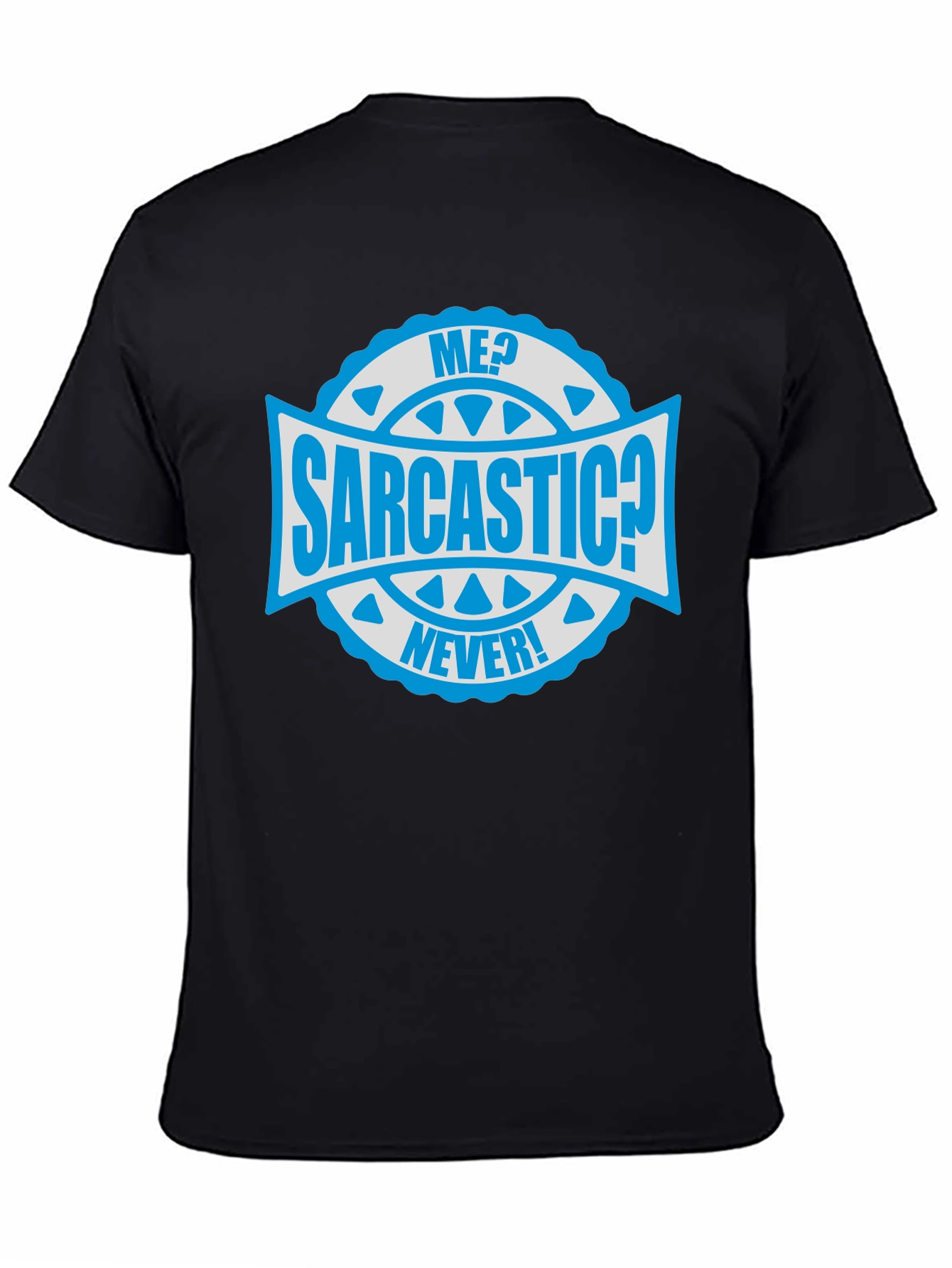 Sarcastic Never! Graphic Tee - Mens Black Cotton T-Shirt