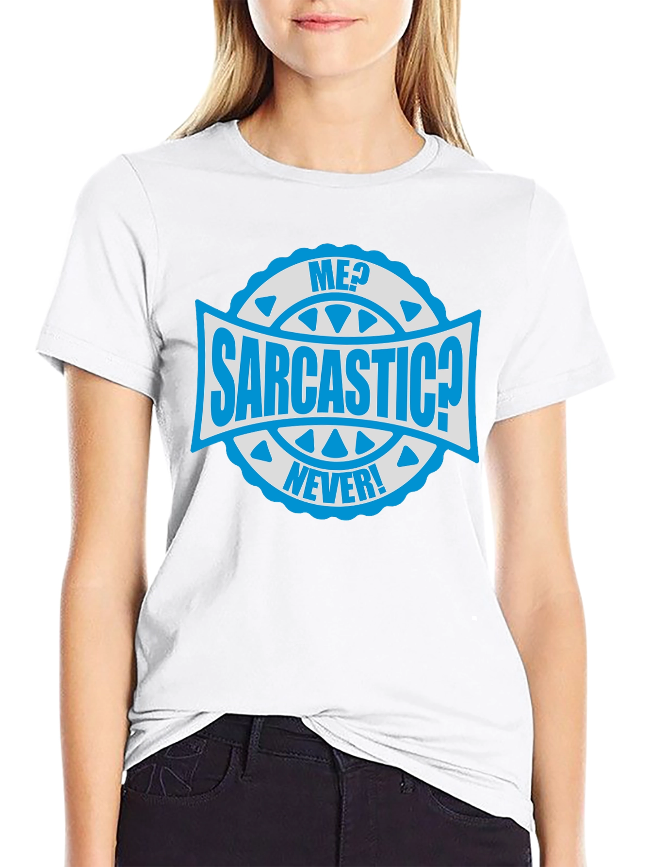 Sarcastic Never! Graphic Tee - Mens Black Cotton T-Shirt
