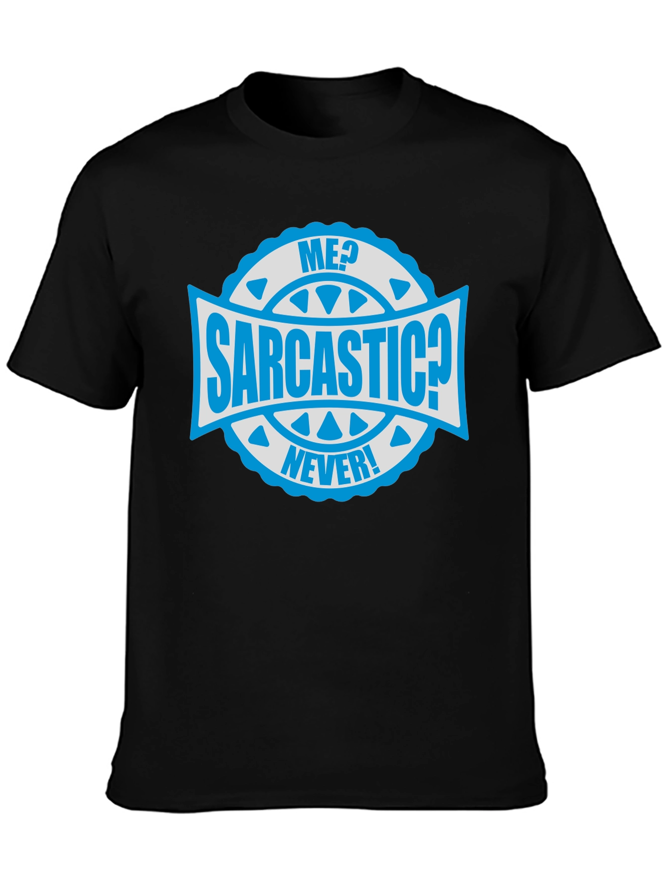 Sarcastic Never! Graphic Tee - Mens Black Cotton T-Shirt