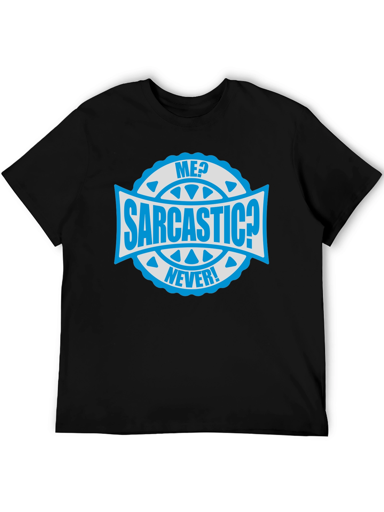 Sarcastic Never! Graphic Tee - Mens Black Cotton T-Shirt