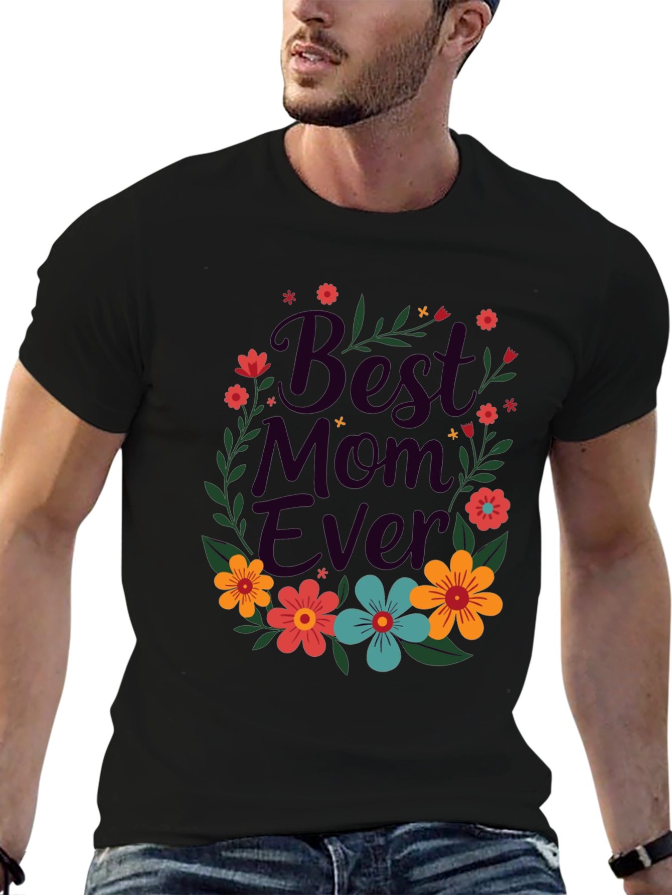 Best Mom Ever Floral Graphic Tee