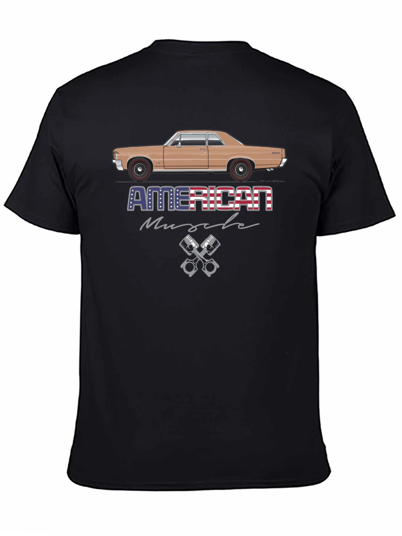 American Muscle Car Graphic Black T-Shirt