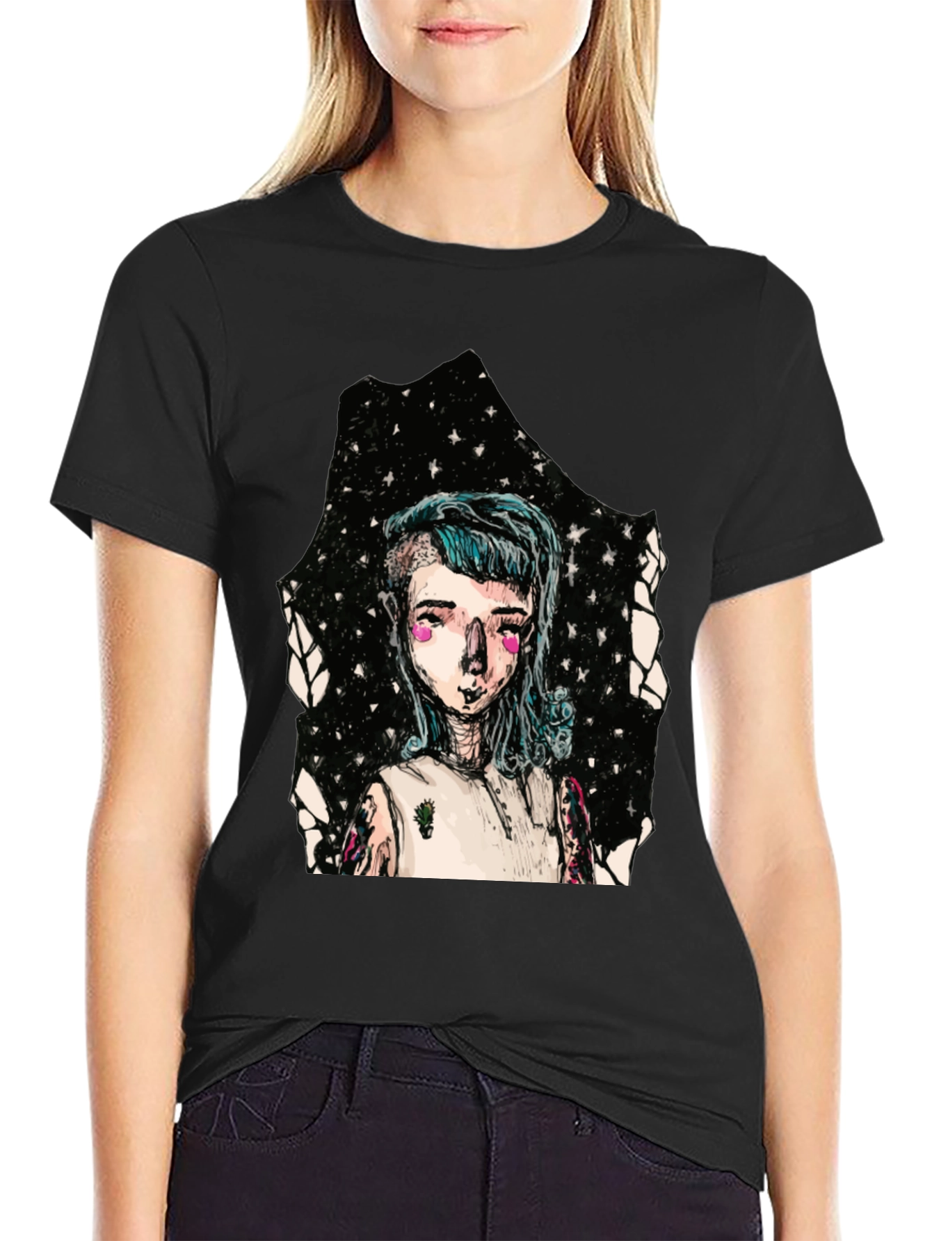 Edgy Graphic Tee - Unique Character Print