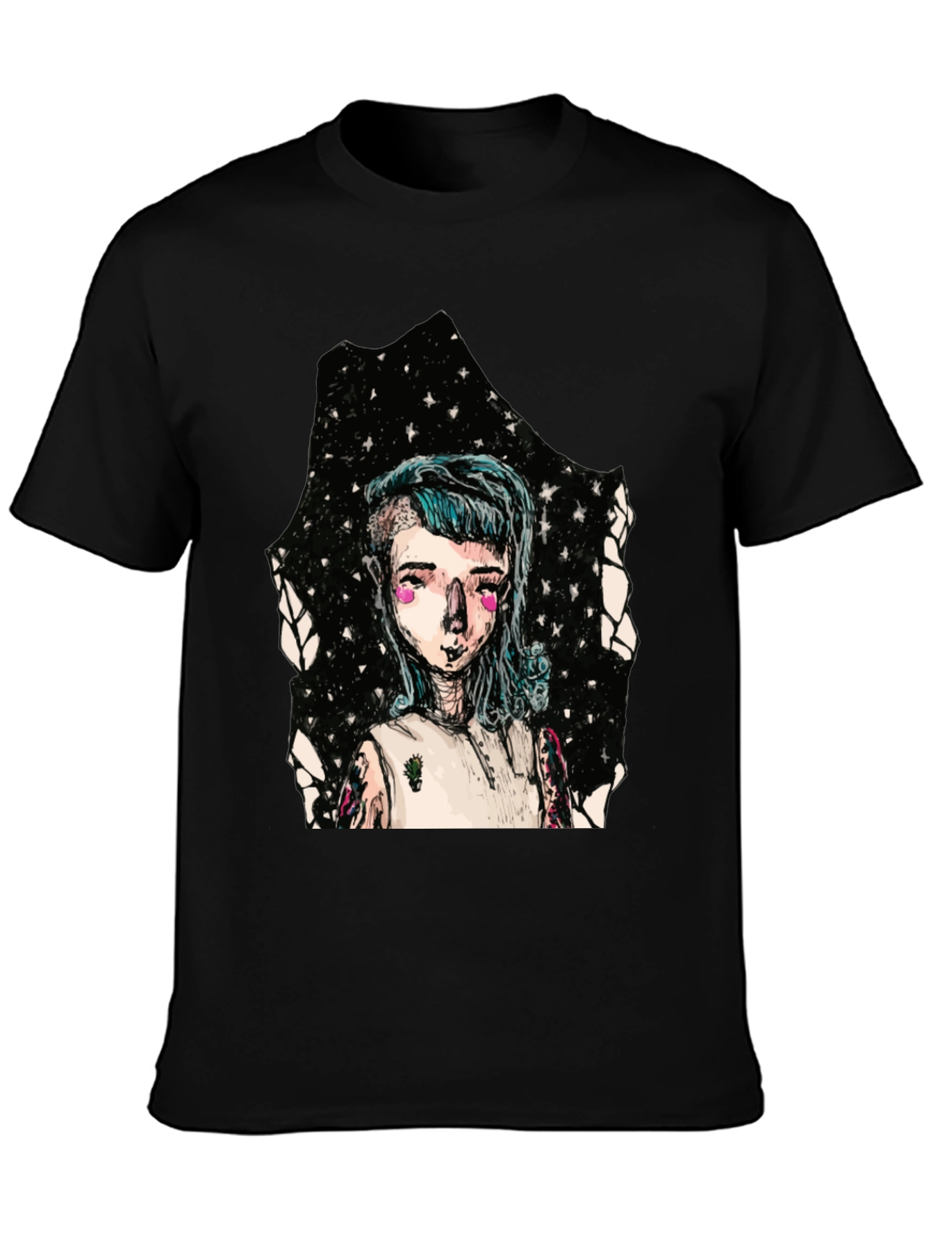 Edgy Graphic Tee - Unique Character Print