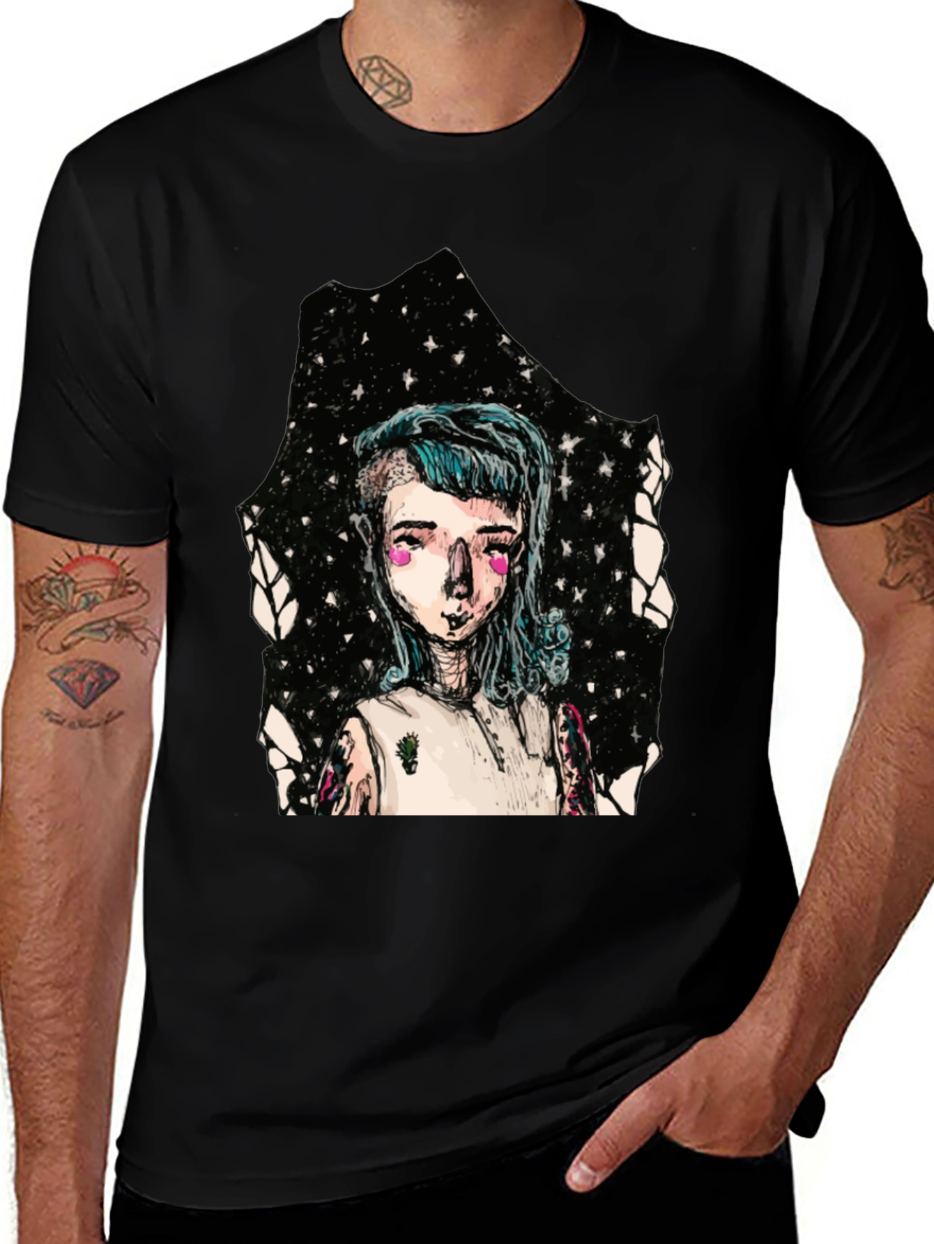 Edgy Graphic Tee - Unique Character Print
