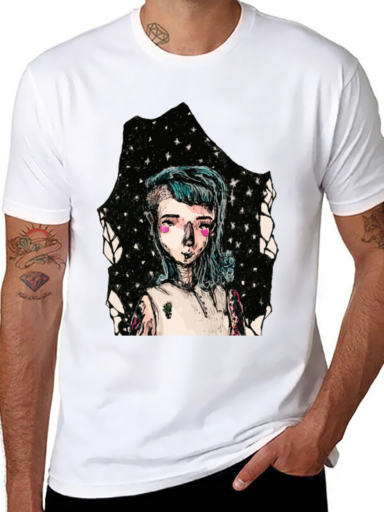 Edgy Graphic Tee - Unique Character Print