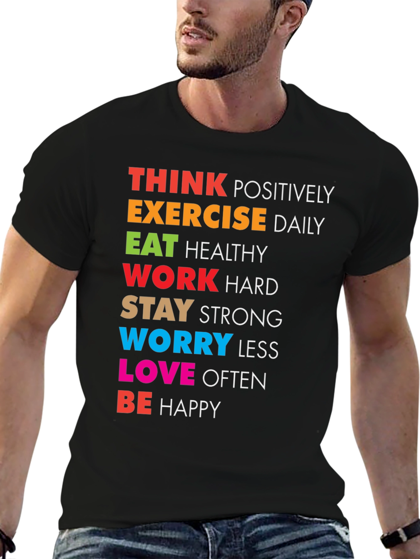Inspirational Graphic Tee - Think Positively