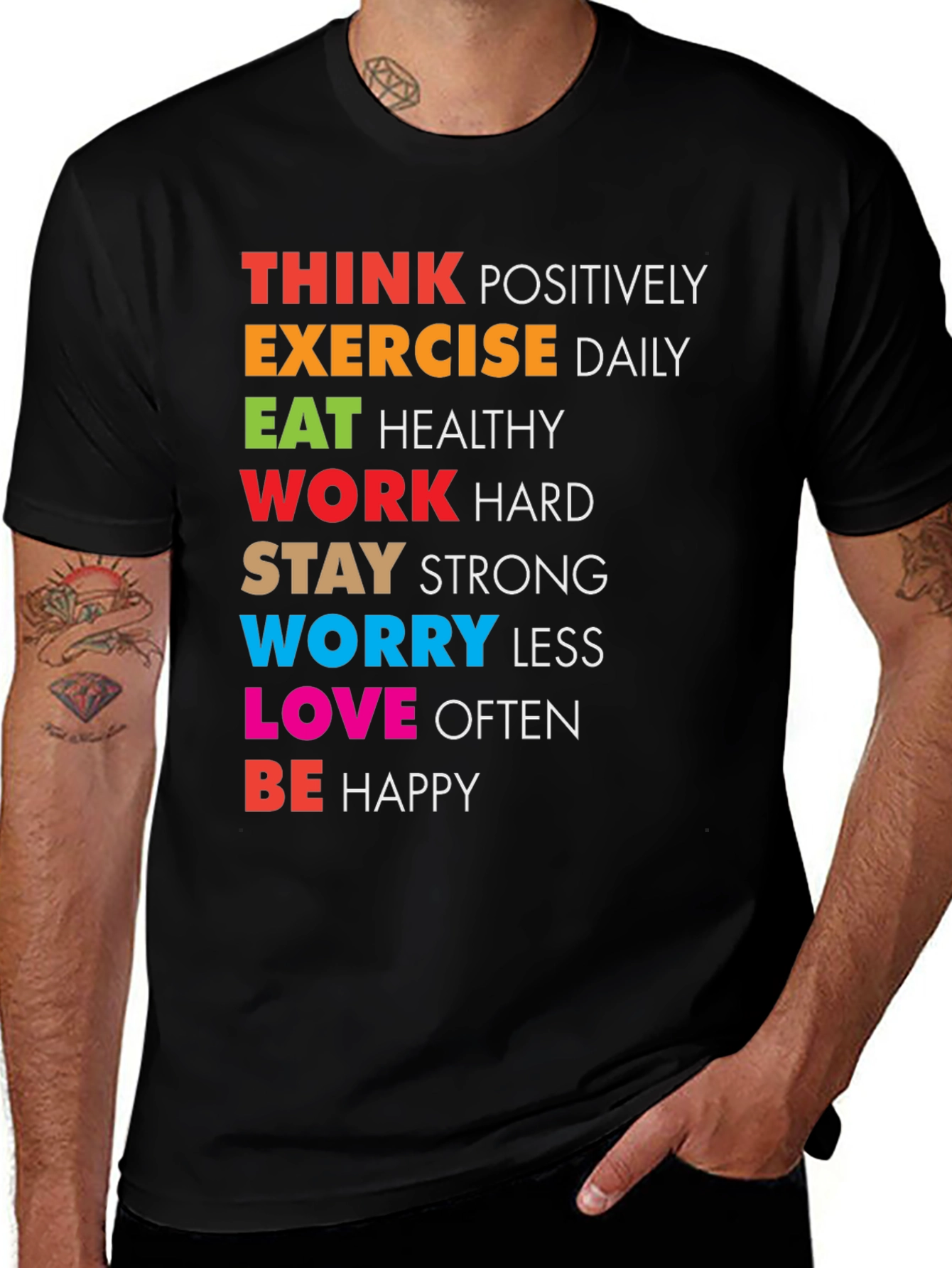 Inspirational Graphic Tee - Think Positively