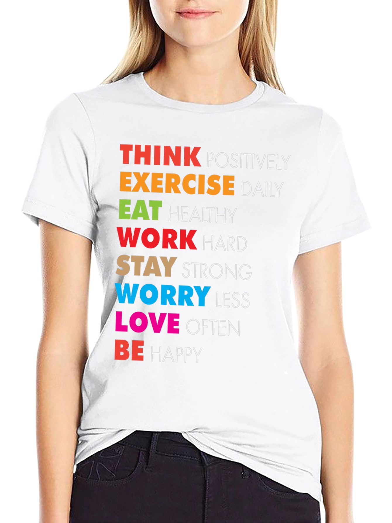 Inspirational Graphic Tee - Think Positively