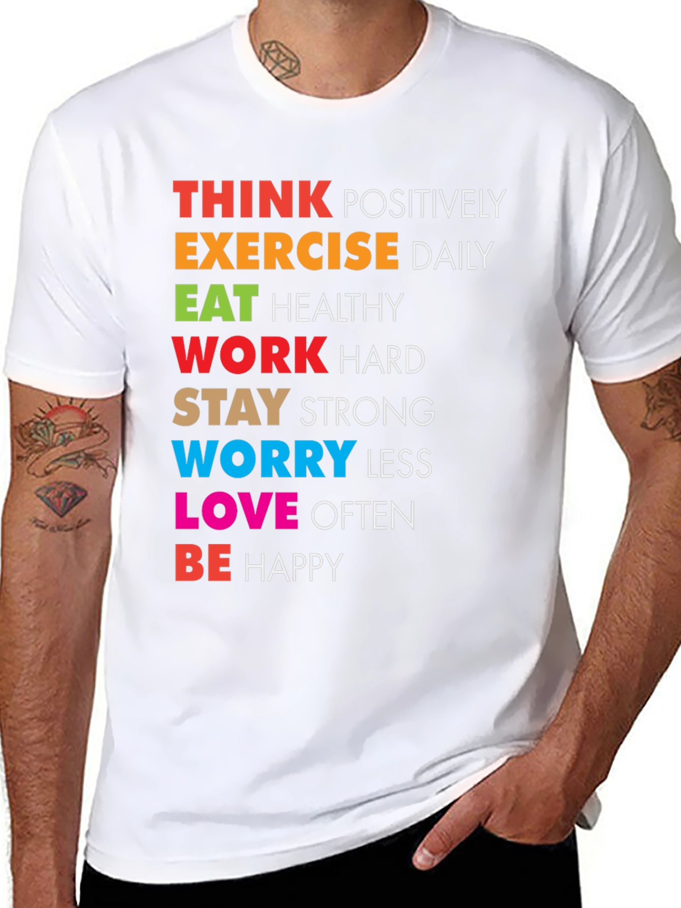 Inspirational Graphic Tee - Think Positively