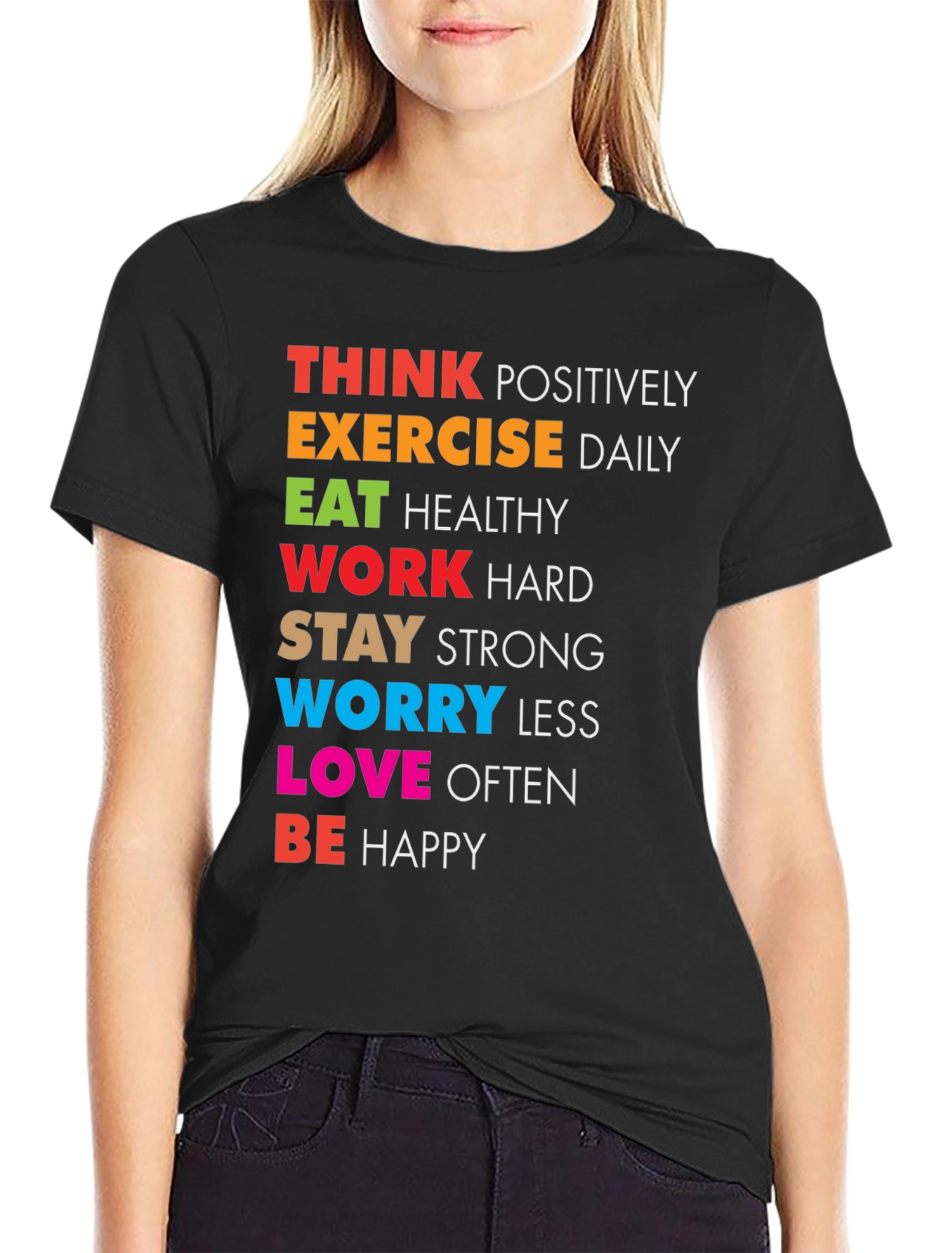Inspirational Graphic Tee - Think Positively