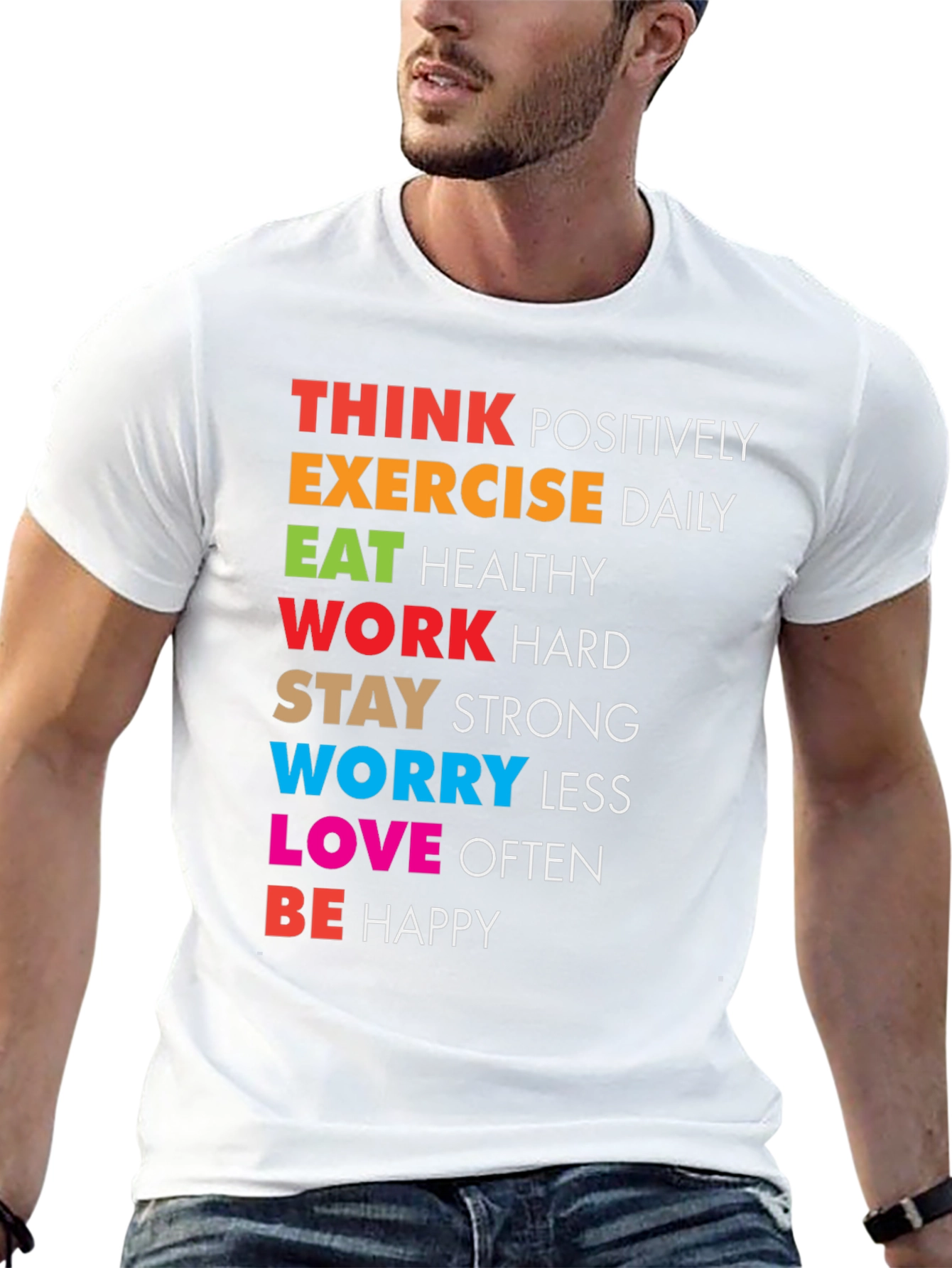 Inspirational Graphic Tee - Think Positively