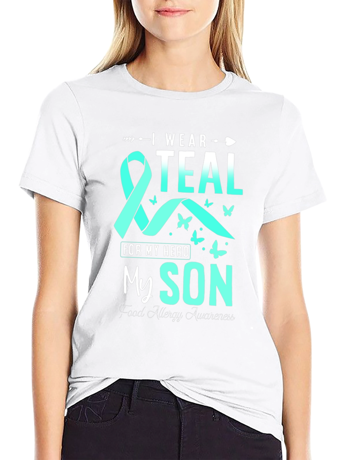Teal Ribbon Food Allergy Awareness T-Shirt