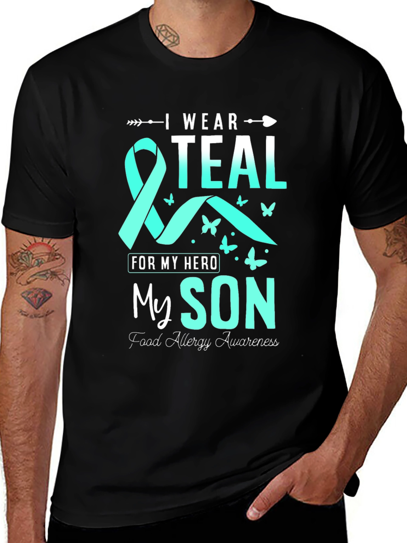 Teal Ribbon Food Allergy Awareness T-Shirt
