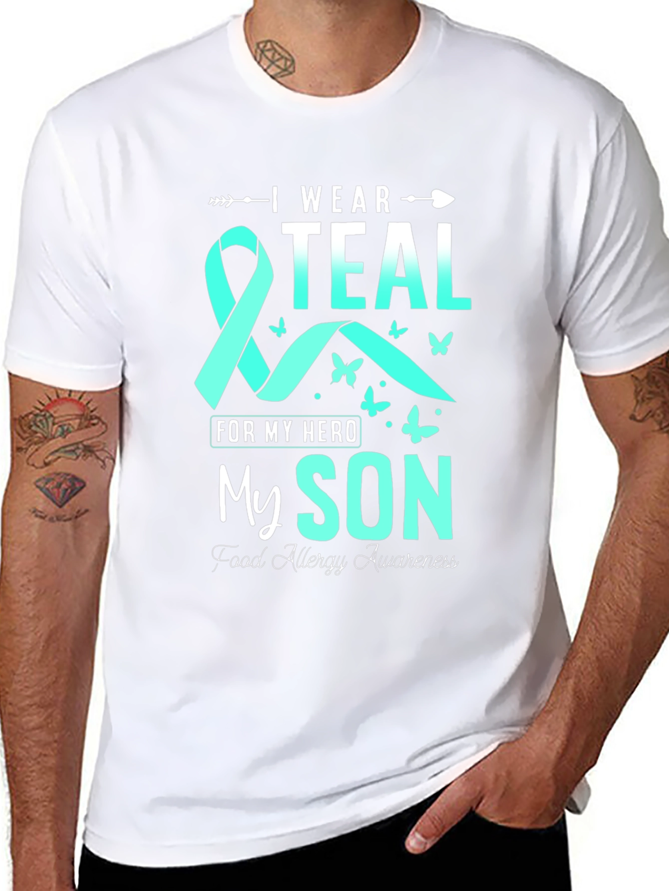 Teal Ribbon Food Allergy Awareness T-Shirt