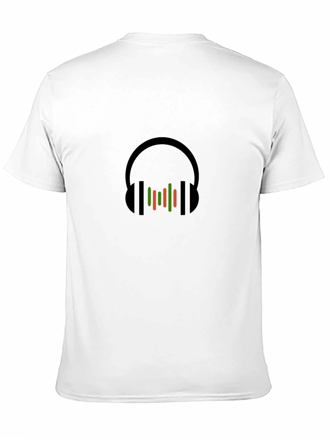 Stylish Black T-Shirt with Headphones Graphic