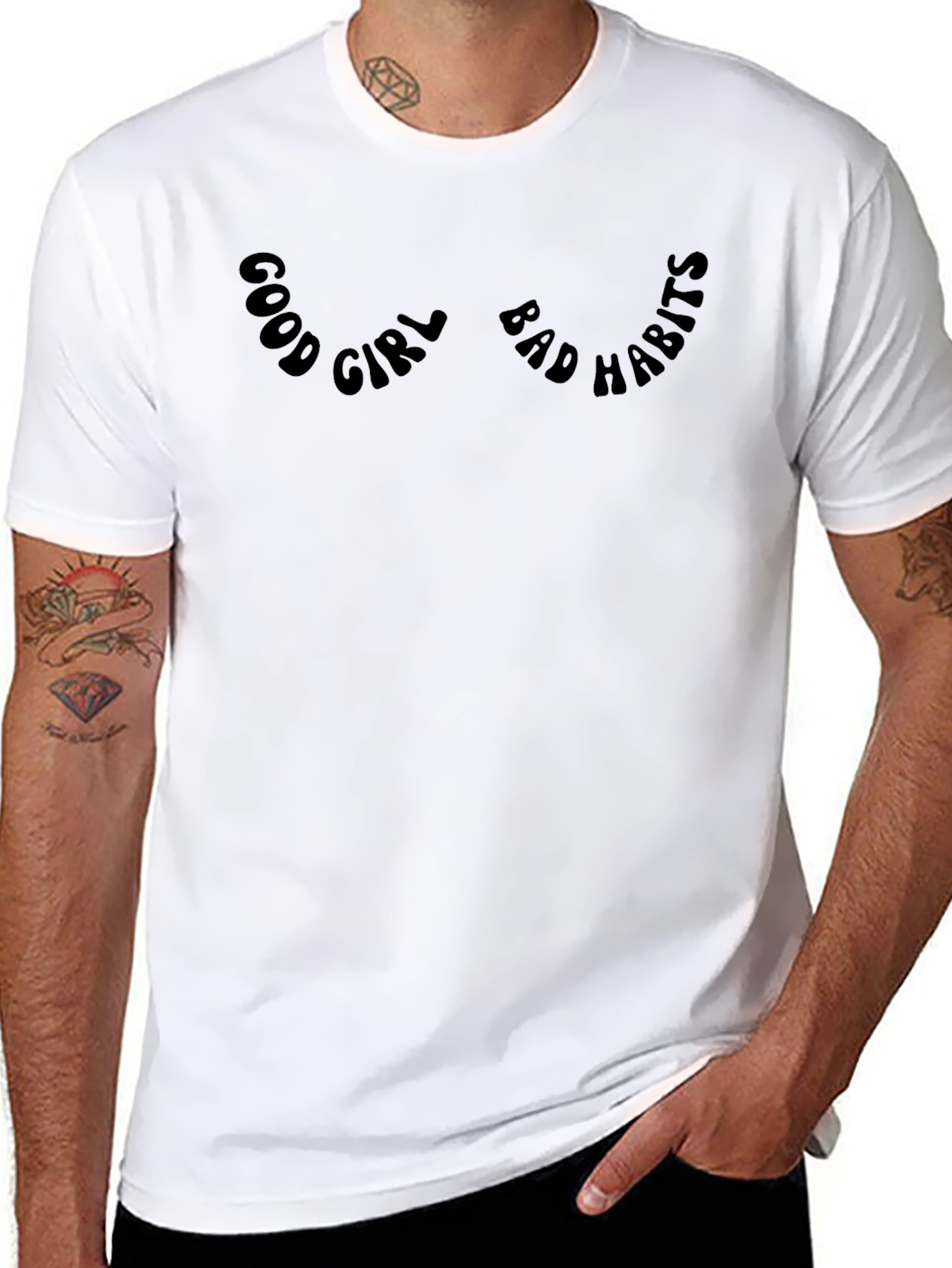 Good Girl Bad Habits Graphic T-Shirt - Black