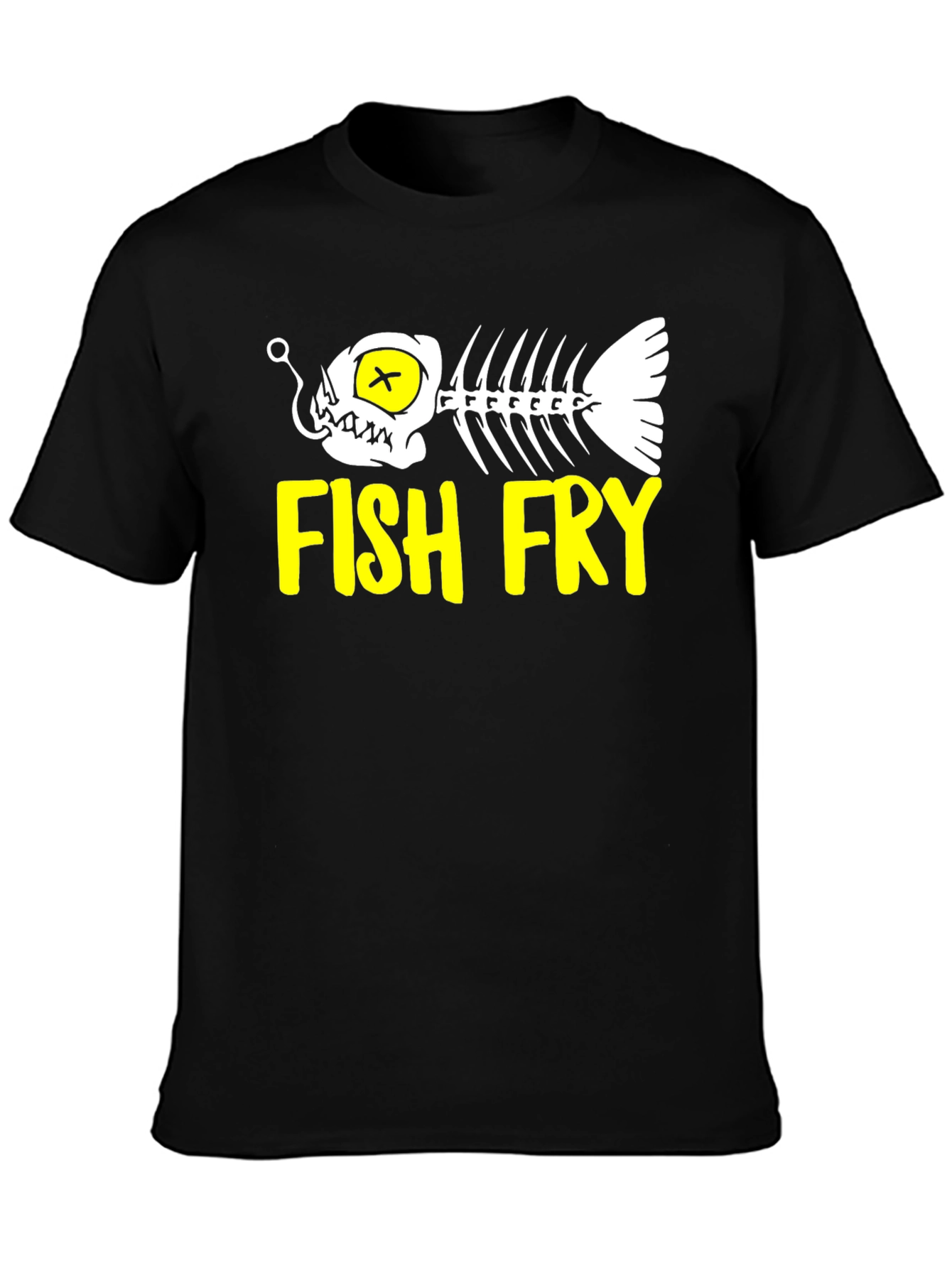 Fish Fry Graphic T-Shirt - Black Cotton Tee