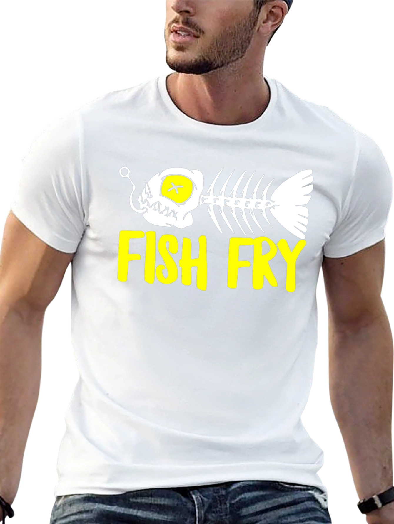 Fish Fry Graphic T-Shirt - Black Cotton Tee