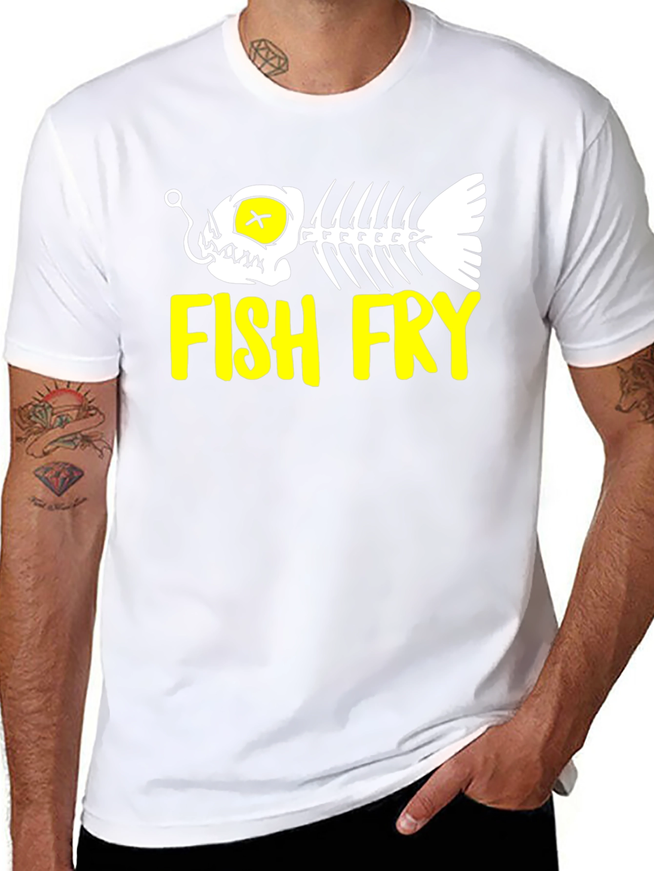 Fish Fry Graphic T-Shirt - Black Cotton Tee