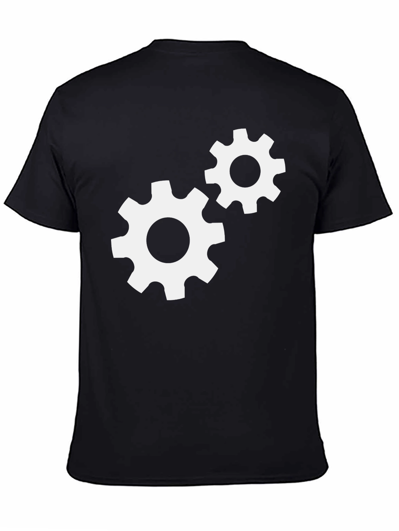 Gear Design Graphic Tee - Black Cotton T-Shirt