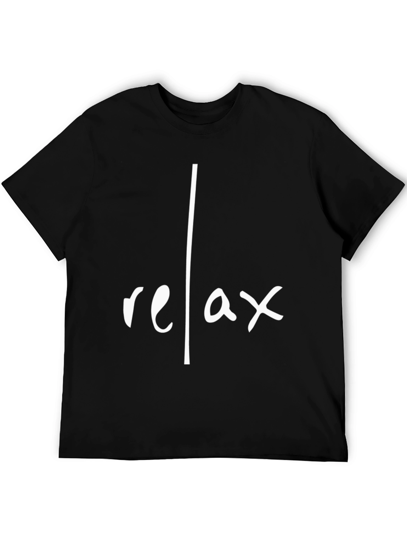 Relax Graphic Tee - Black Cotton Casual Shirt