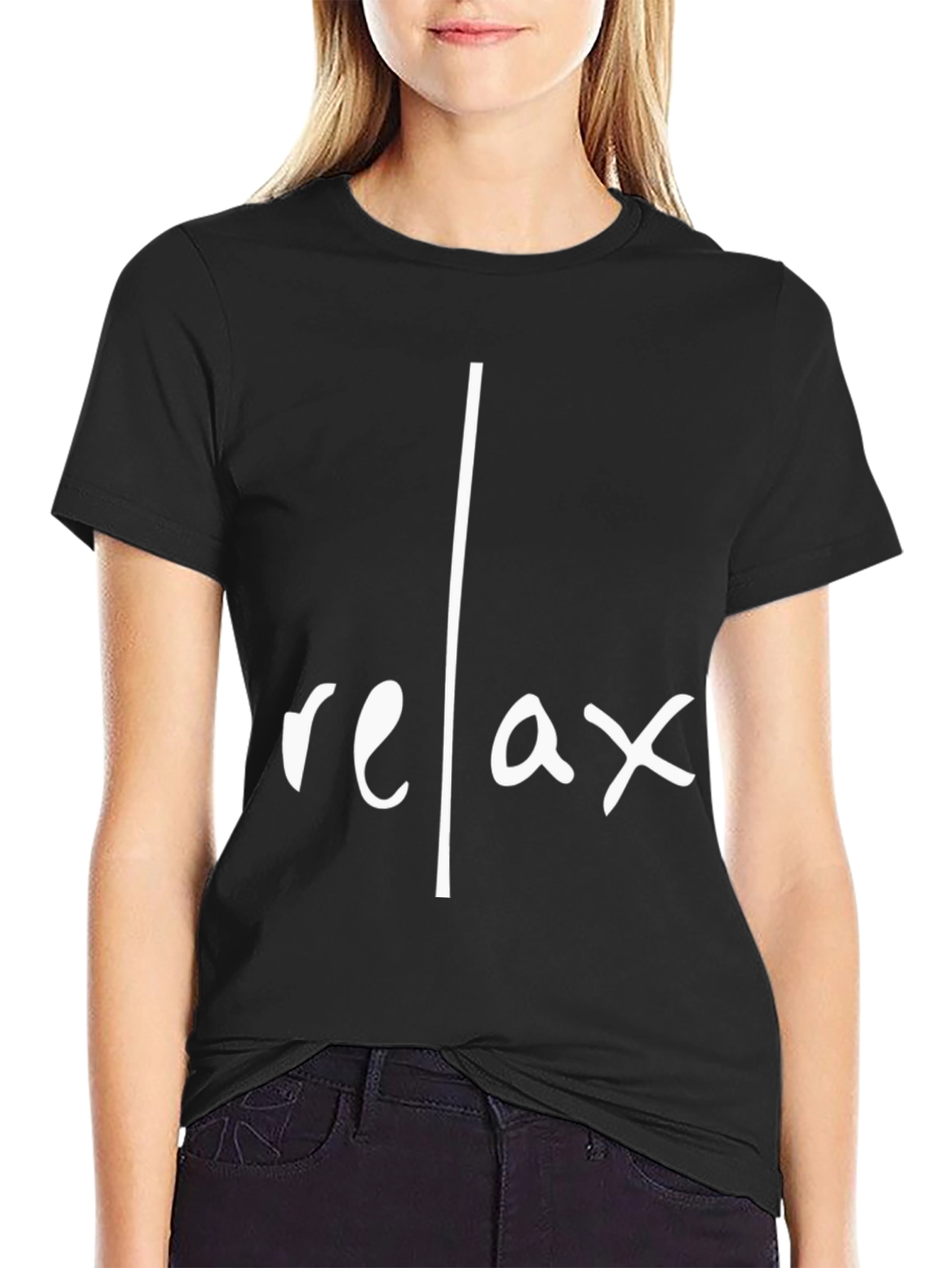 Relax Graphic Tee - Black Cotton Casual Shirt