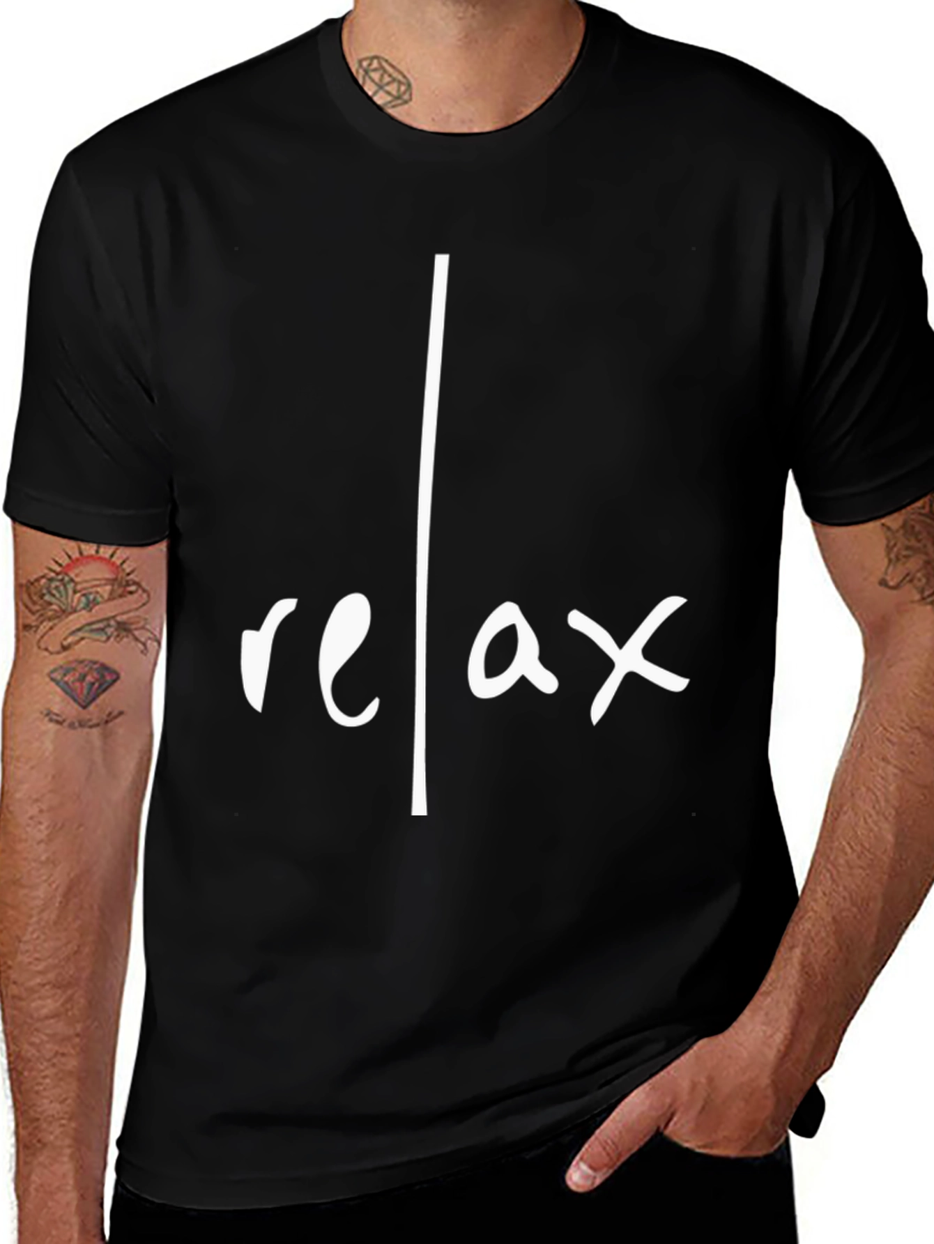 Relax Graphic Tee - Black Cotton Casual Shirt
