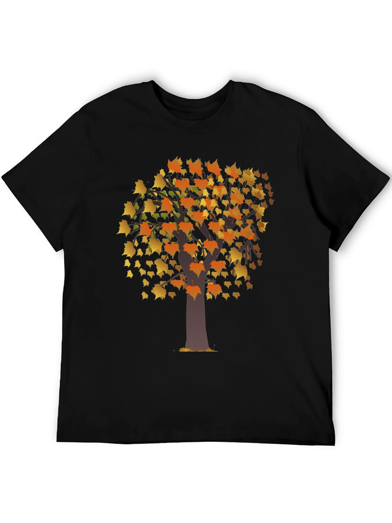 Autumn Tree Graphic Black T-Shirt