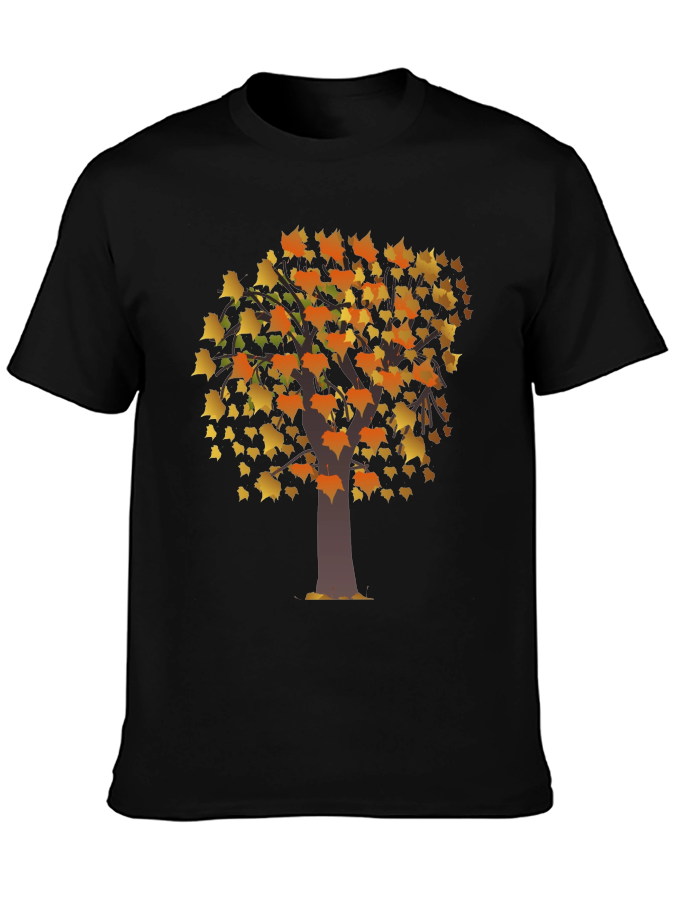 Autumn Tree Graphic Black T-Shirt