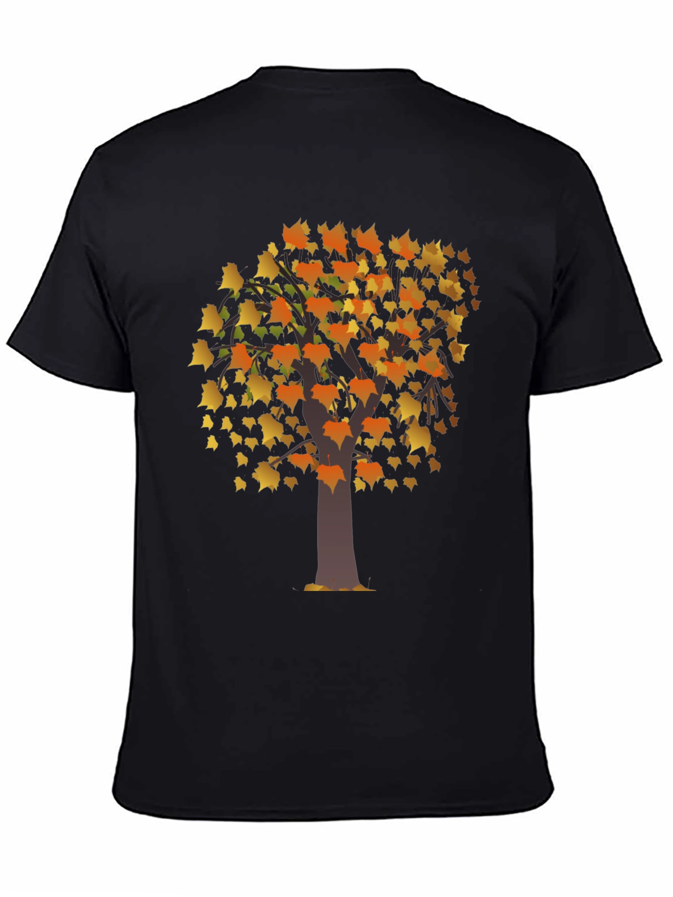 Autumn Tree Graphic Black T-Shirt