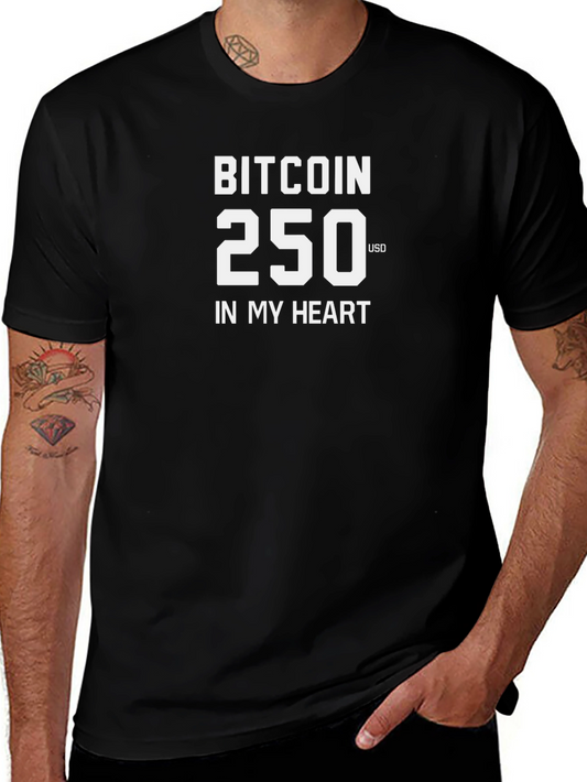 Bitcoin 250 USD Mens Black Graphic Tee