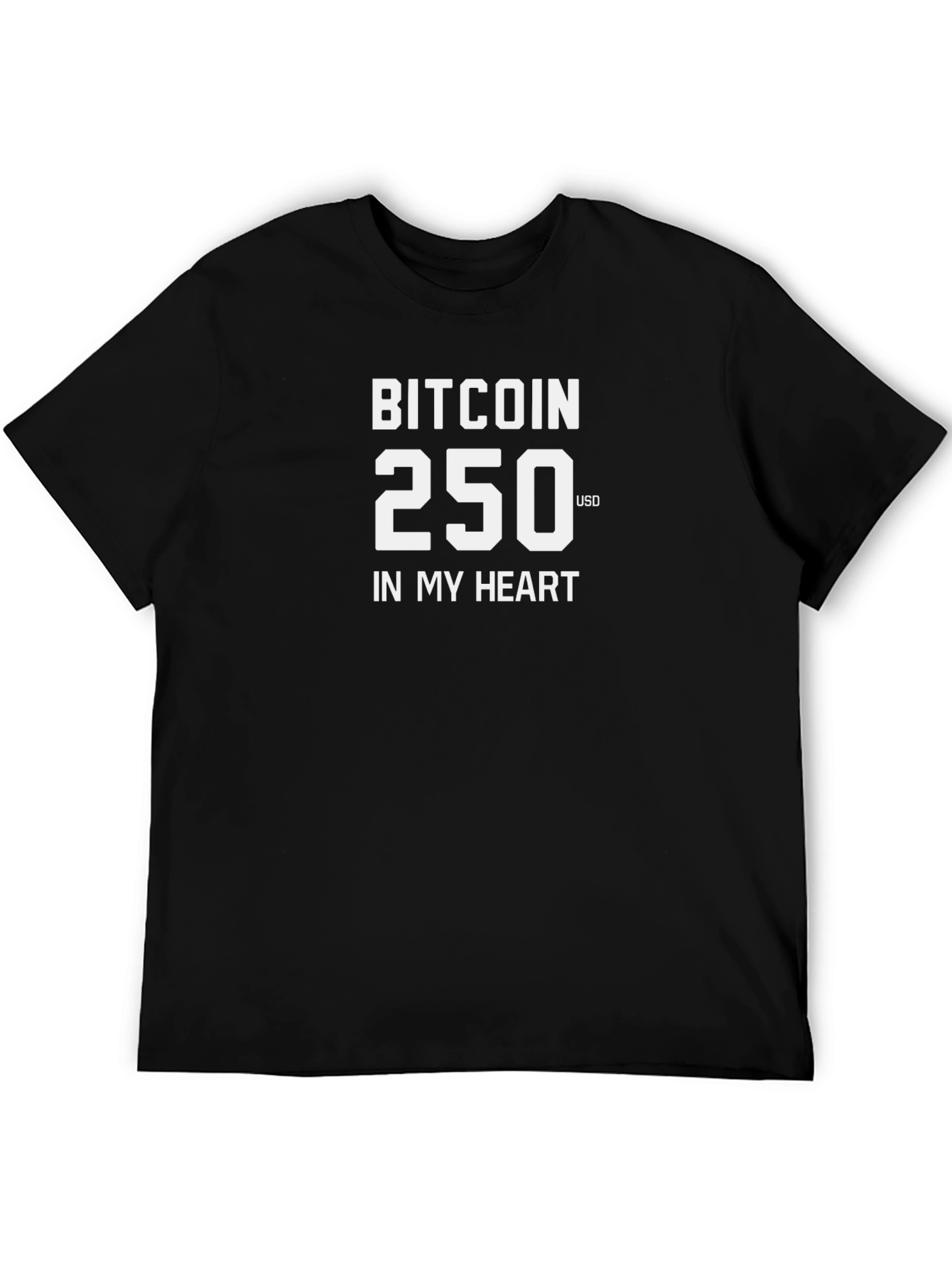 Bitcoin 250 USD Mens Black Graphic Tee