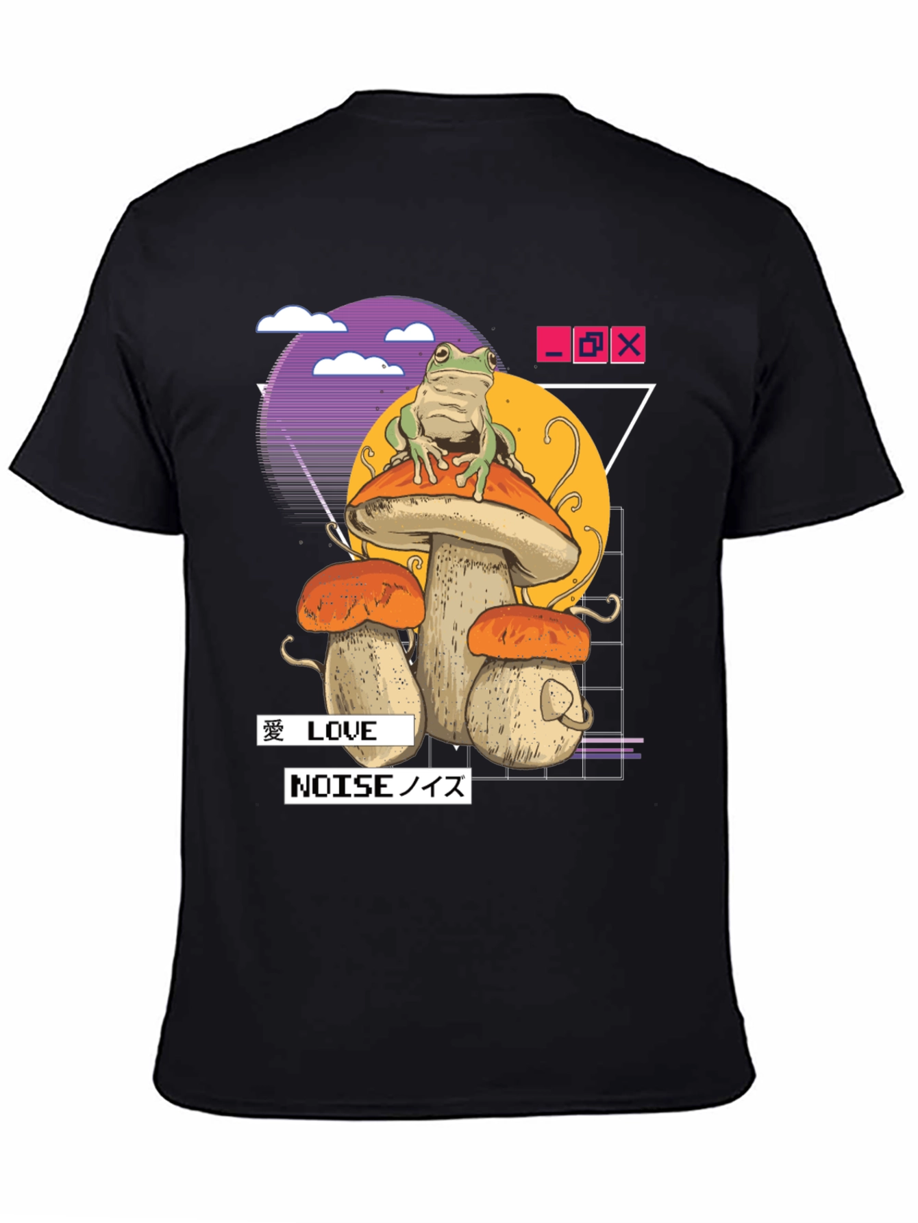 Frog on Mushroom T-Shirt - Vaporwave Aesthetic