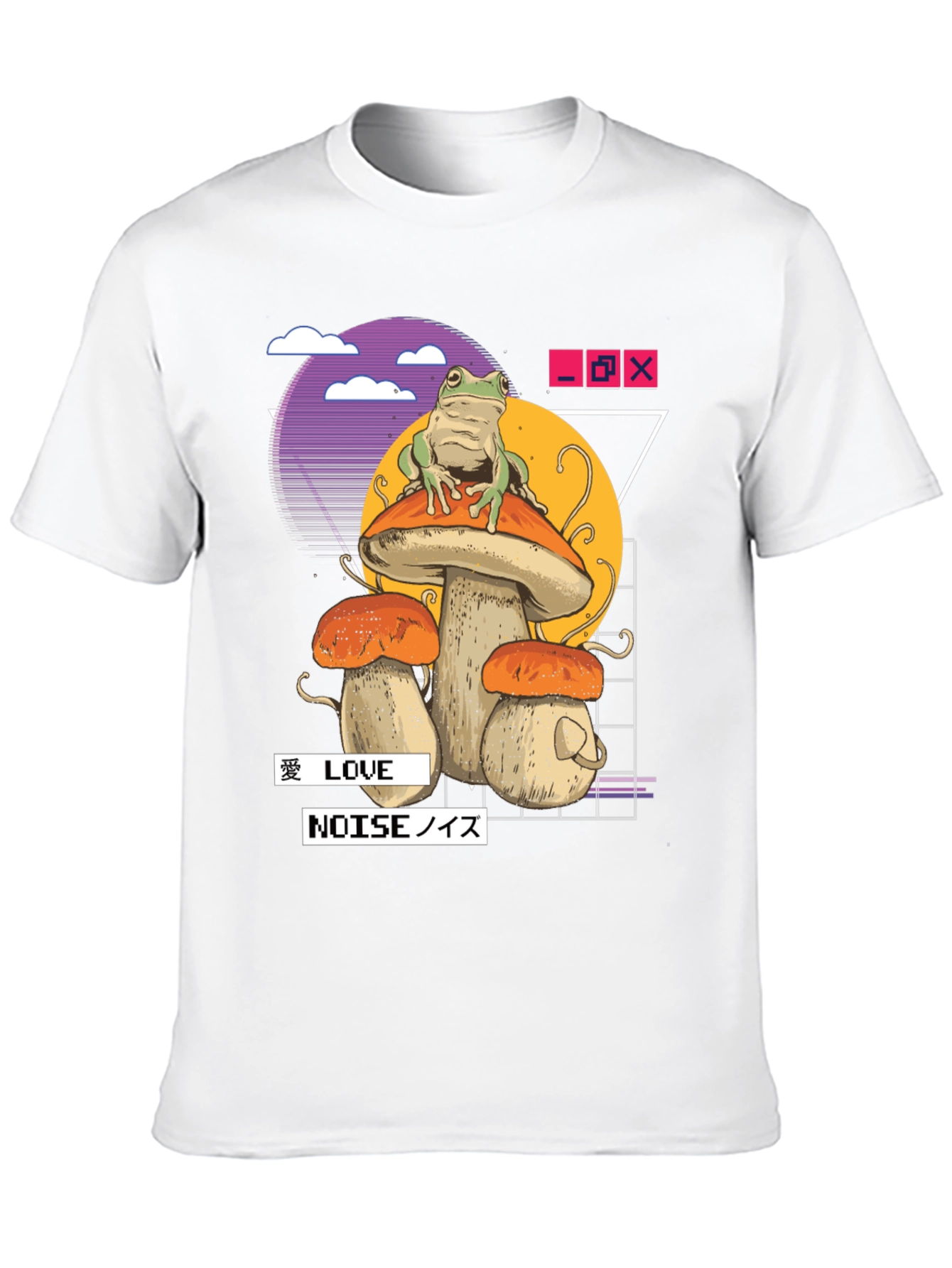 Frog on Mushroom T-Shirt - Vaporwave Aesthetic