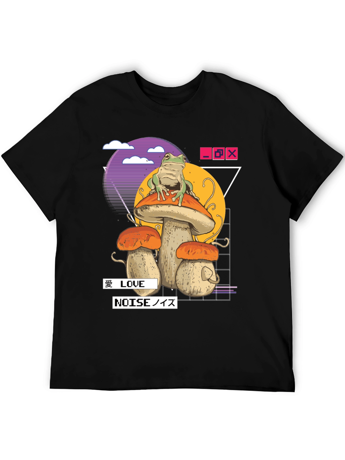 Frog on Mushroom T-Shirt - Vaporwave Aesthetic
