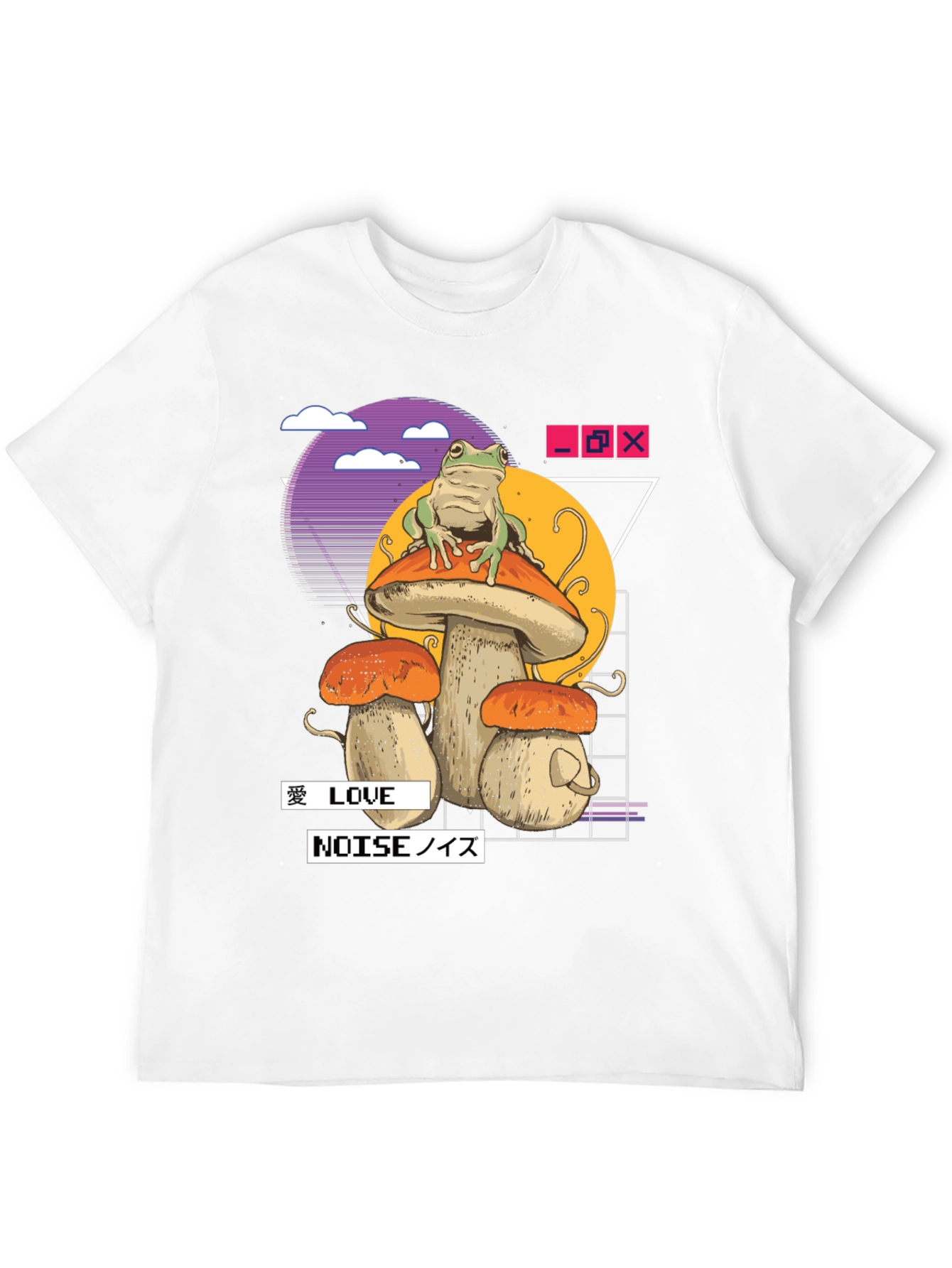 Frog on Mushroom T-Shirt - Vaporwave Aesthetic
