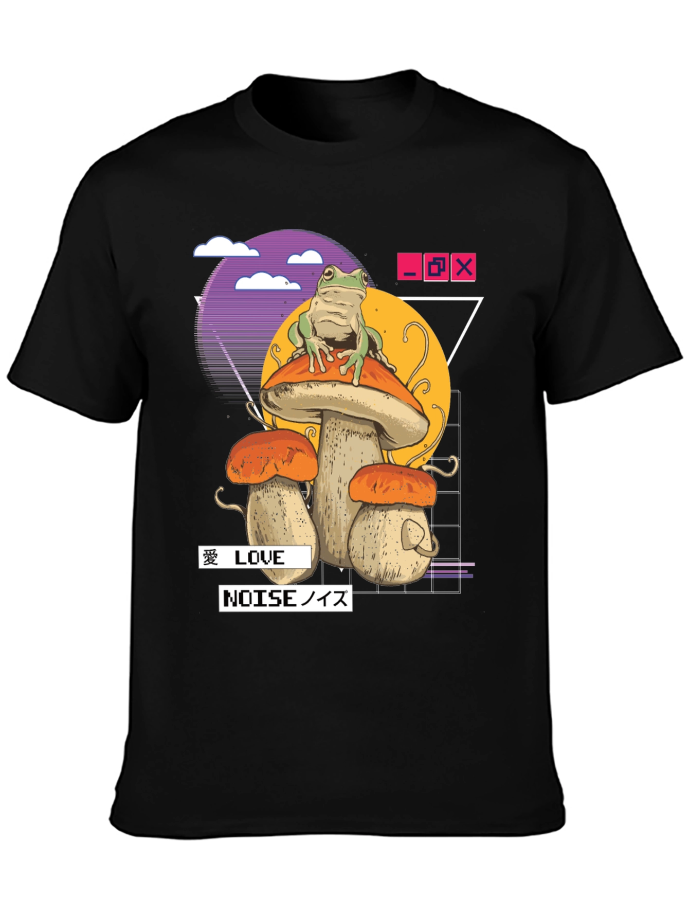 Frog on Mushroom T-Shirt - Vaporwave Aesthetic